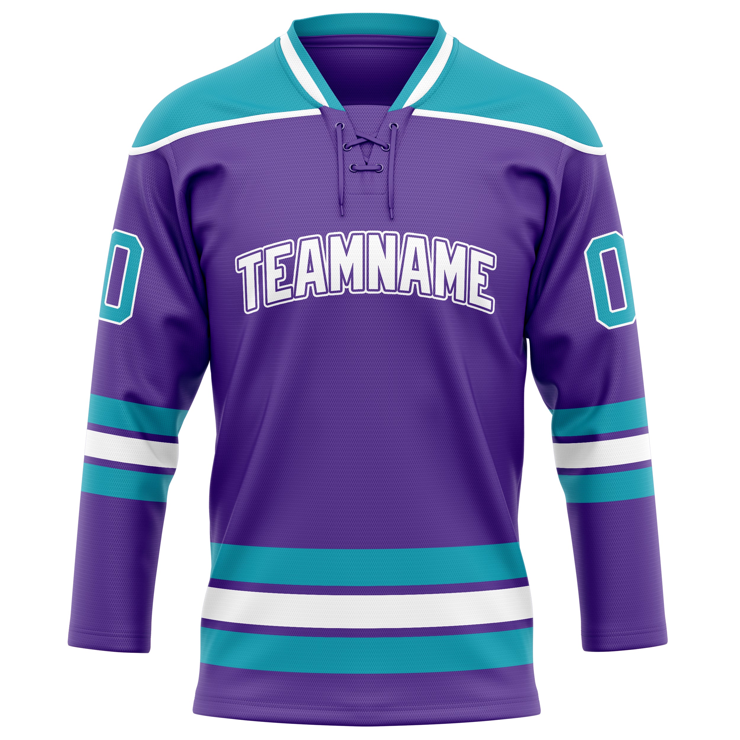 Custom Purple Teal Solid Colour Hockey Jersey