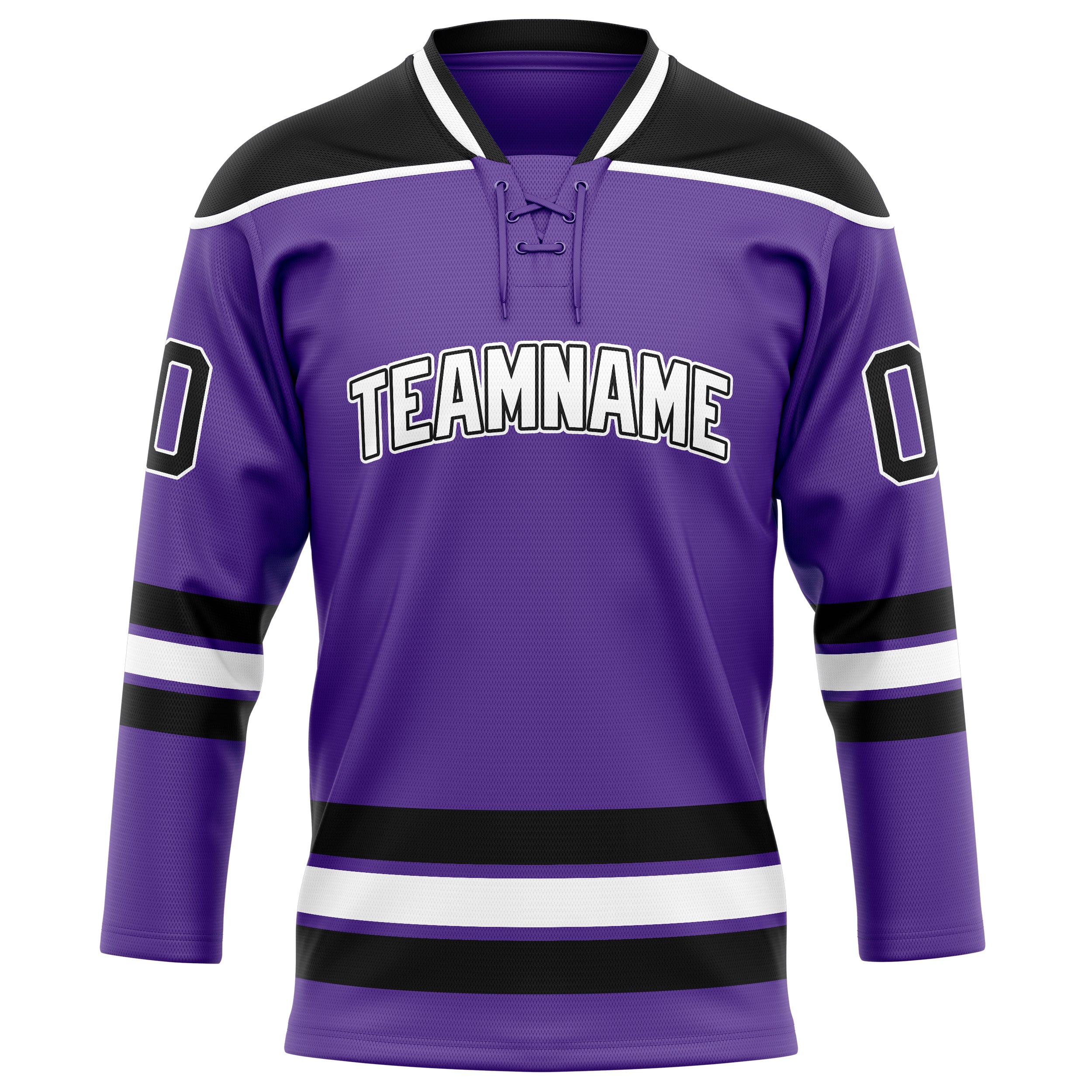 Custom Purple Black Solid Colour Hockey Jersey