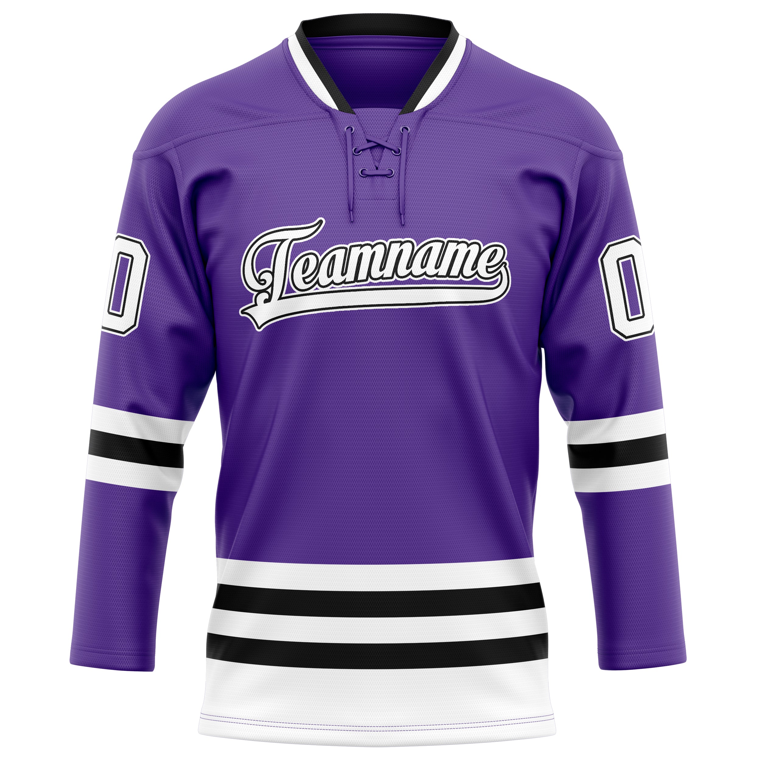 Custom Purple Black Solid Colour Hockey Jersey