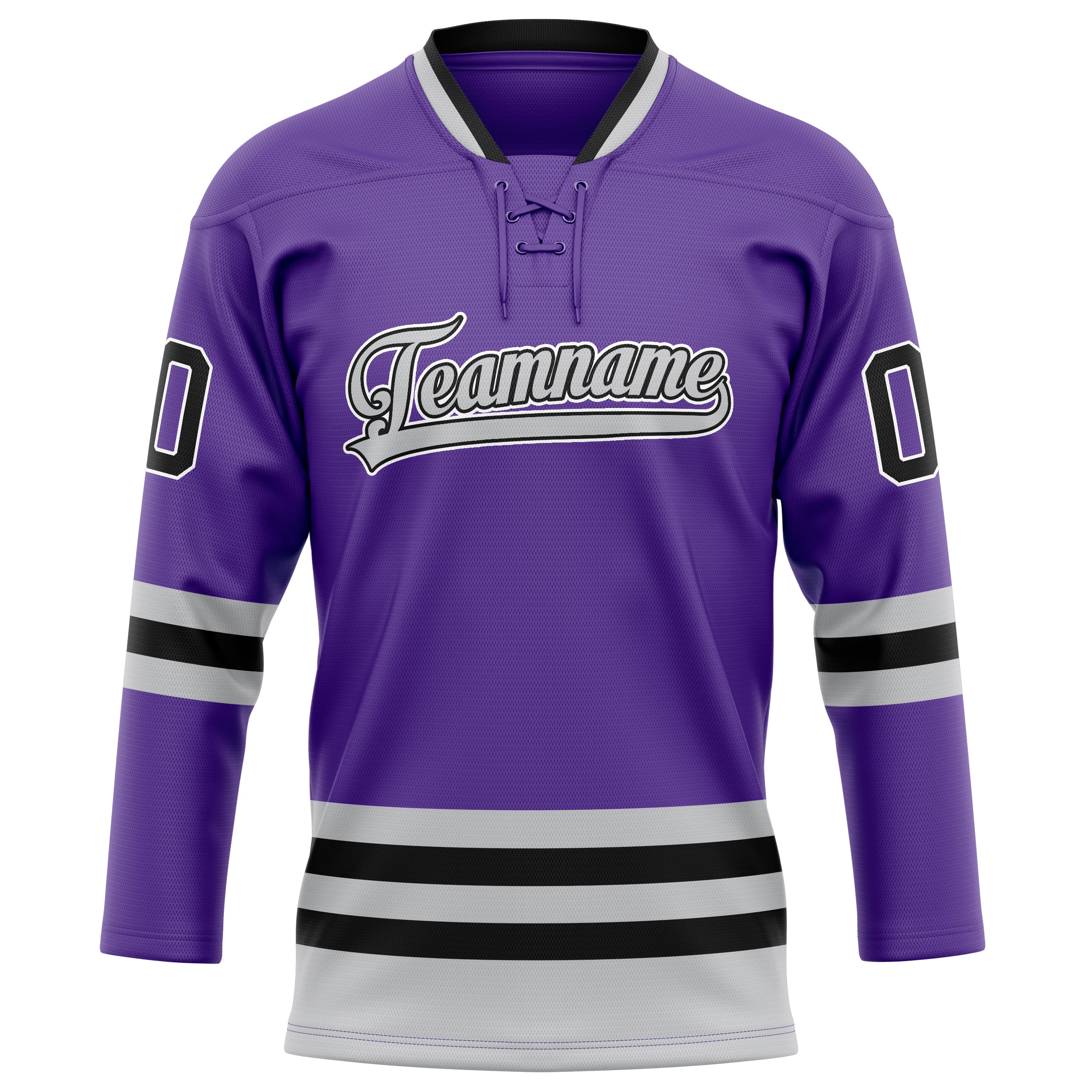 Custom Purple Gray Solid Colour Hockey Jersey