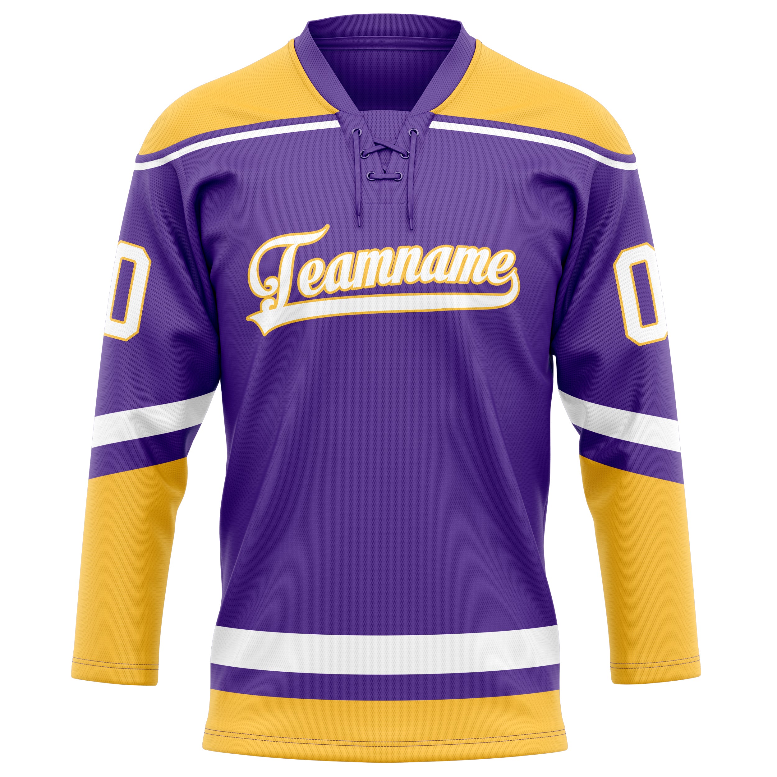 Custom Purple Gold Solid Colour Hockey Jersey