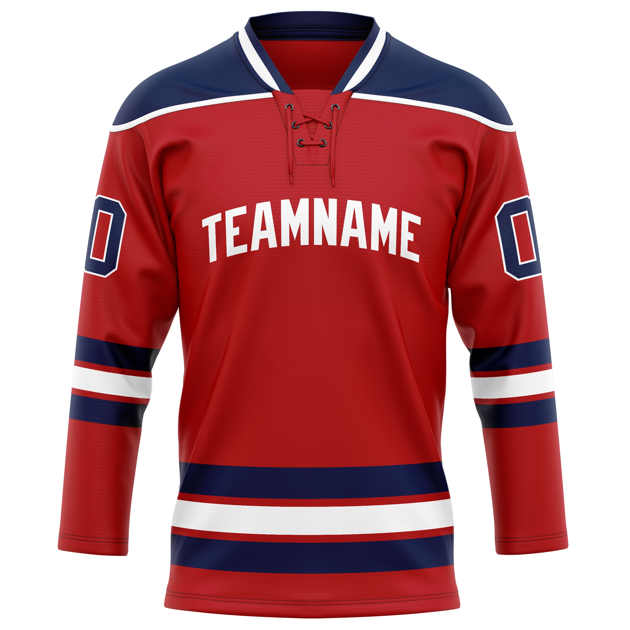 Custom Red Navy Solid Colour Hockey Jersey