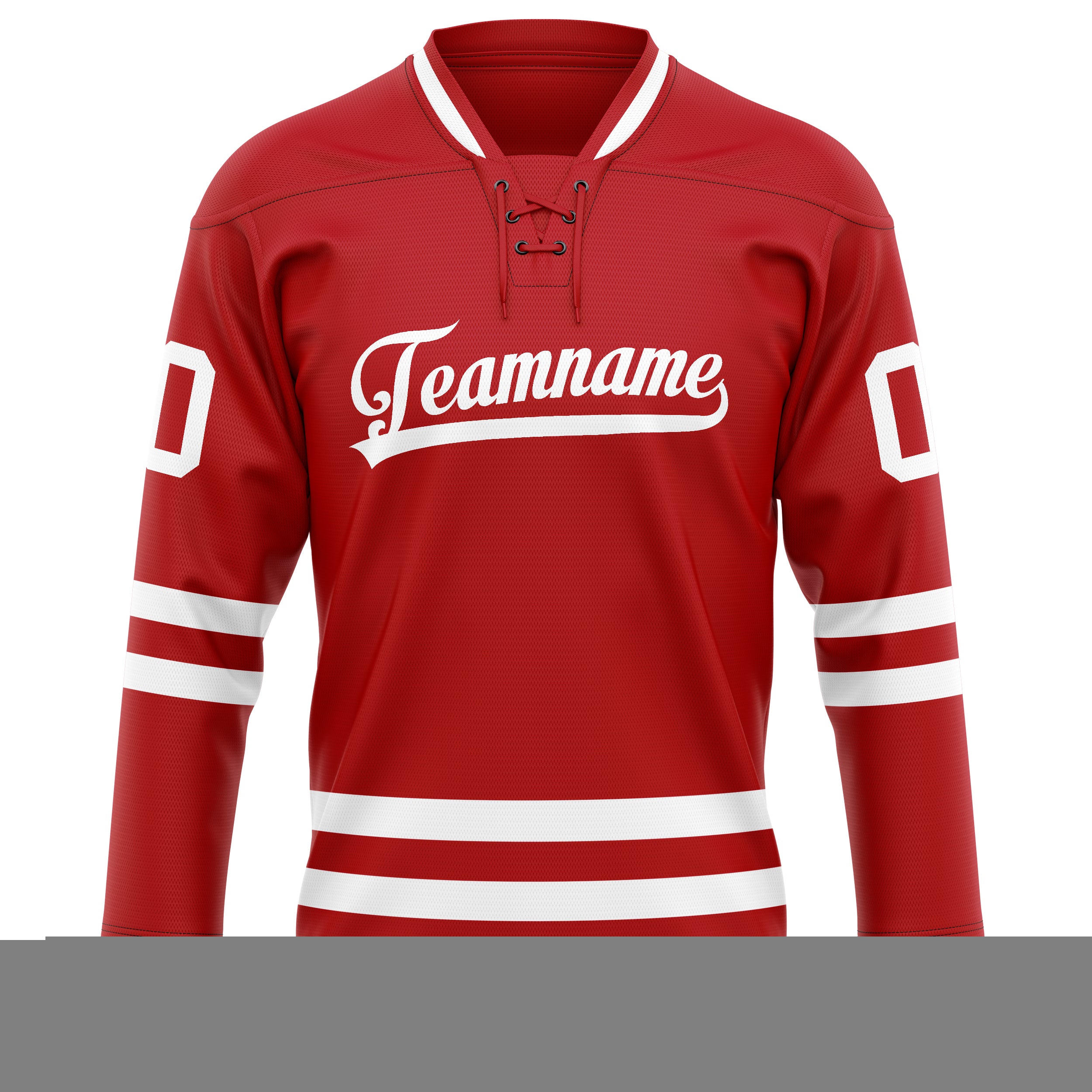 Custom Red White Solid Colour Hockey Jersey