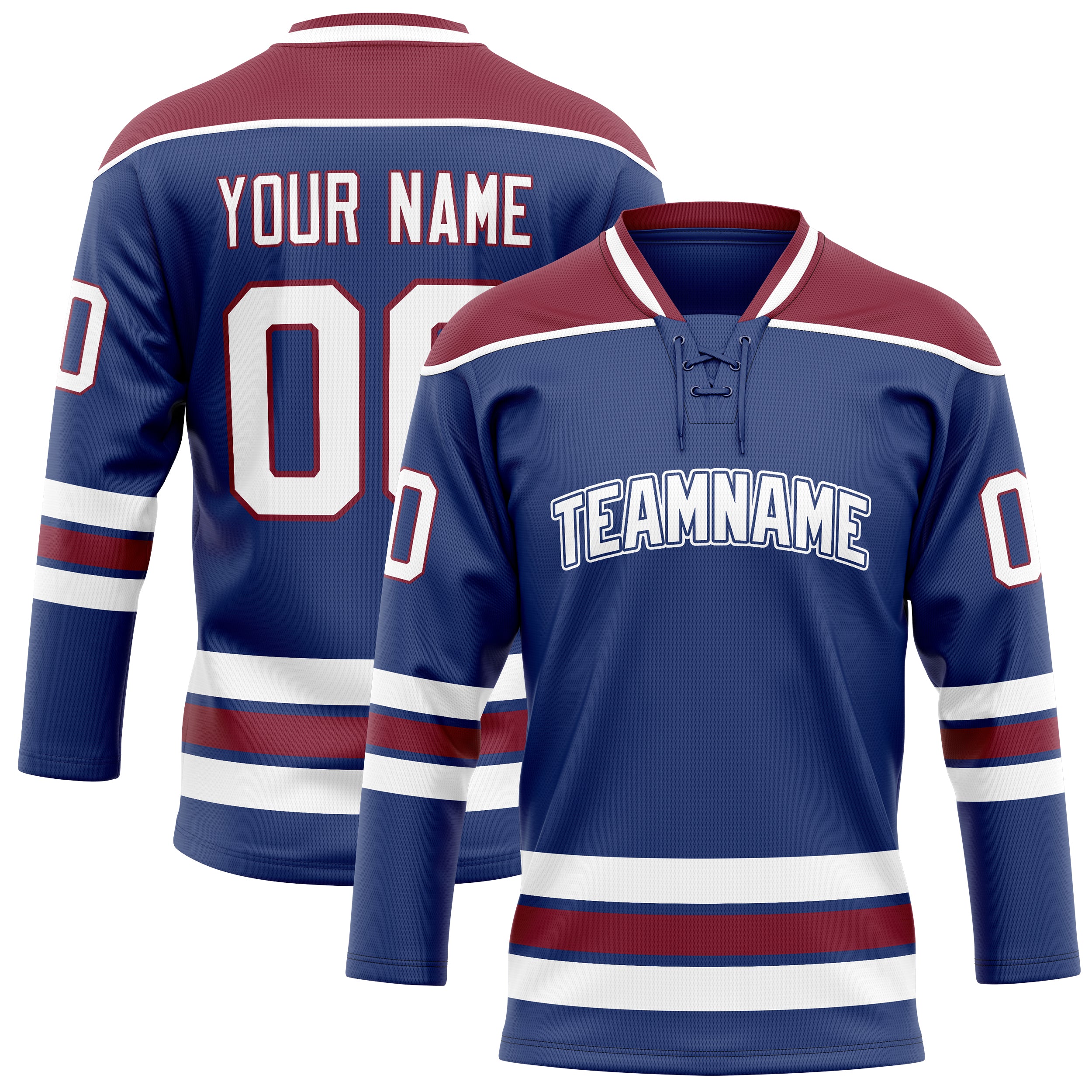 Custom Royal Maroon Solid Colour Hockey Jersey
