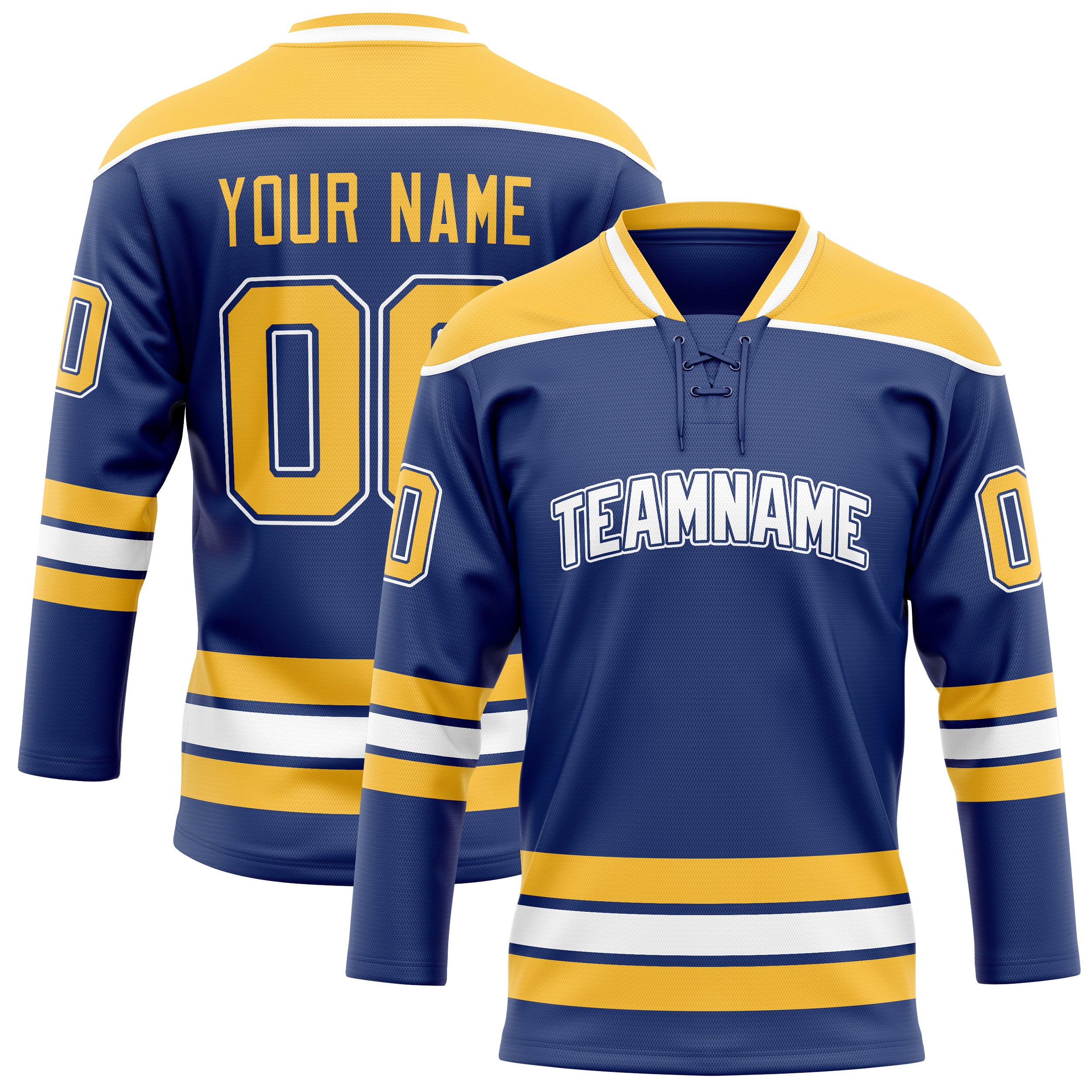 Custom Royal Gold Solid Colour Hockey Jersey