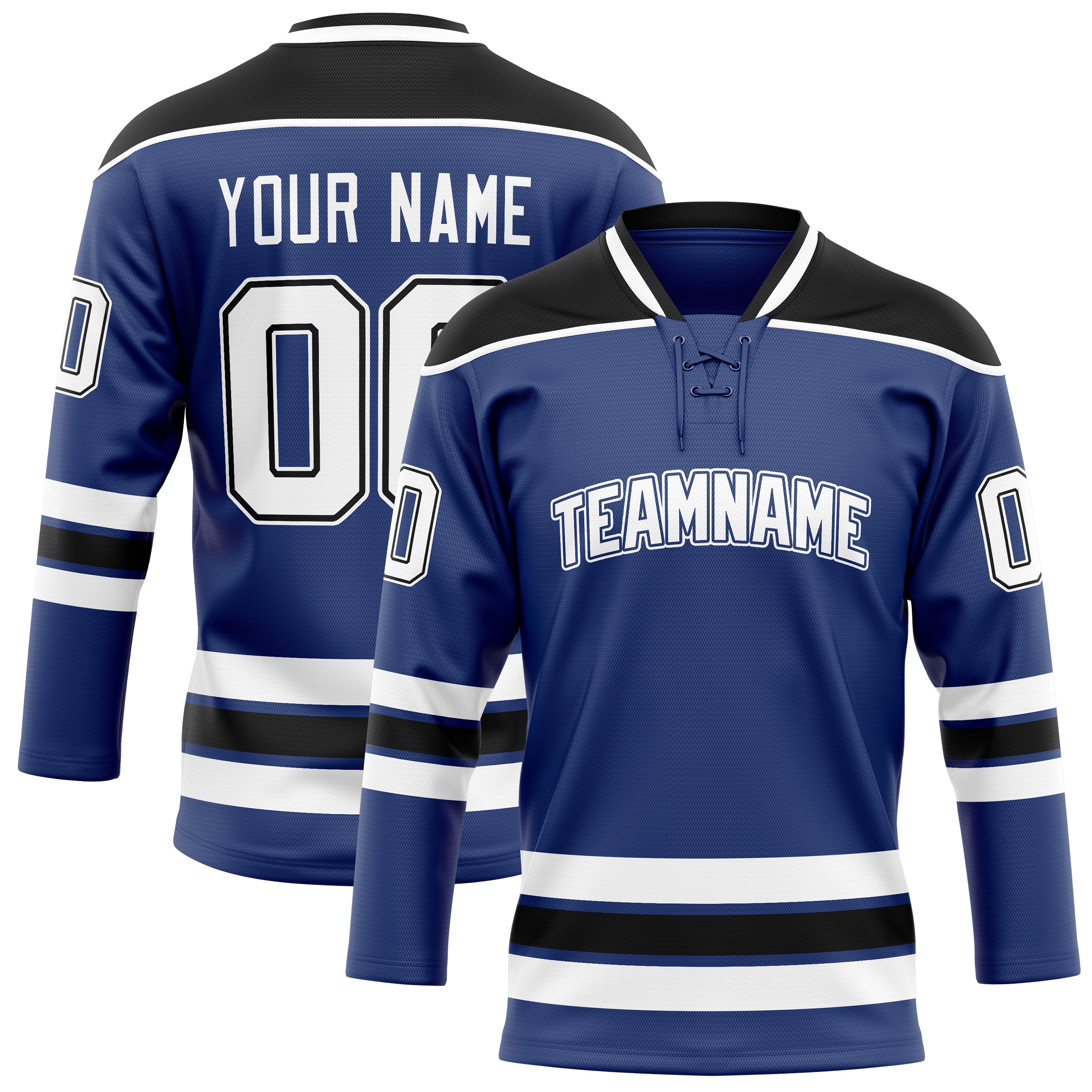 Custom Royal Black Solid Colour Hockey Jersey