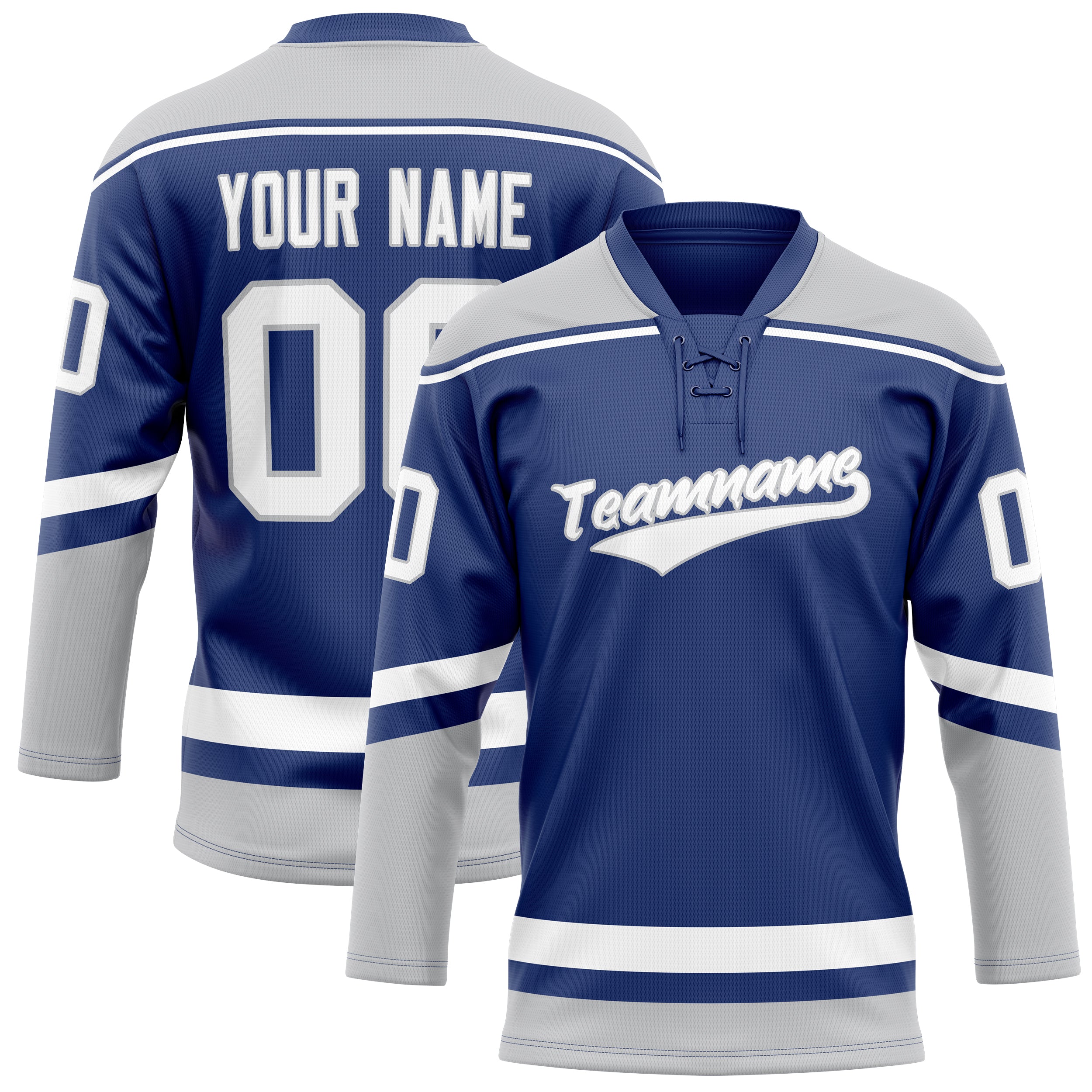 Custom Royal Gray Solid Colour Hockey Jersey