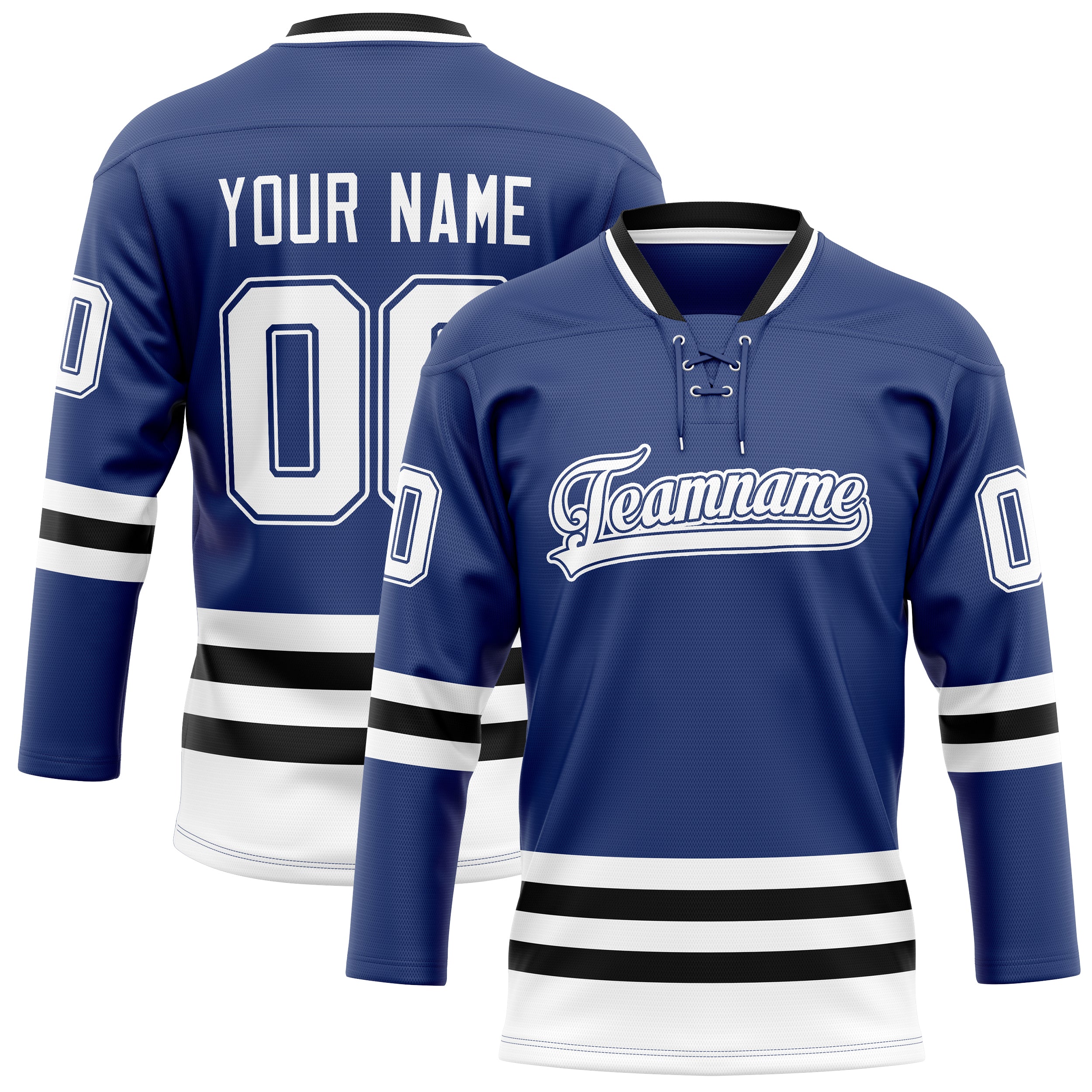 Custom Royal Black Solid Colour Hockey Jersey