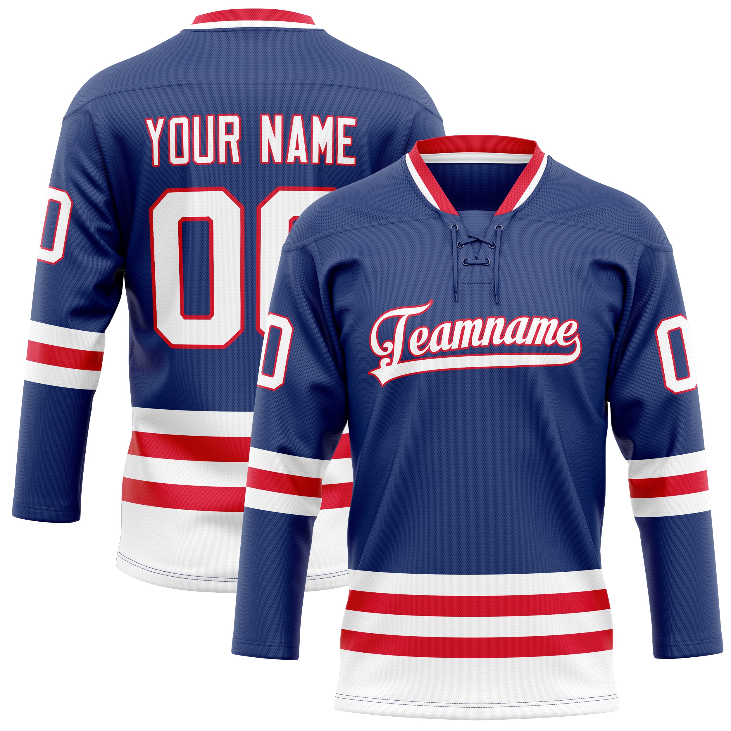Custom Royal Red Solid Colour Hockey Jersey