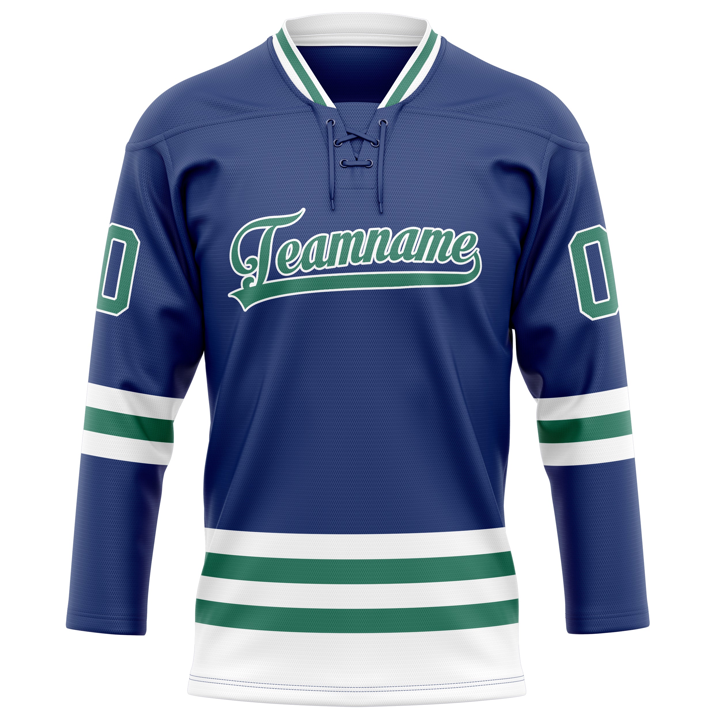 Custom Royal Kelly Green Solid Colour Hockey Jersey
