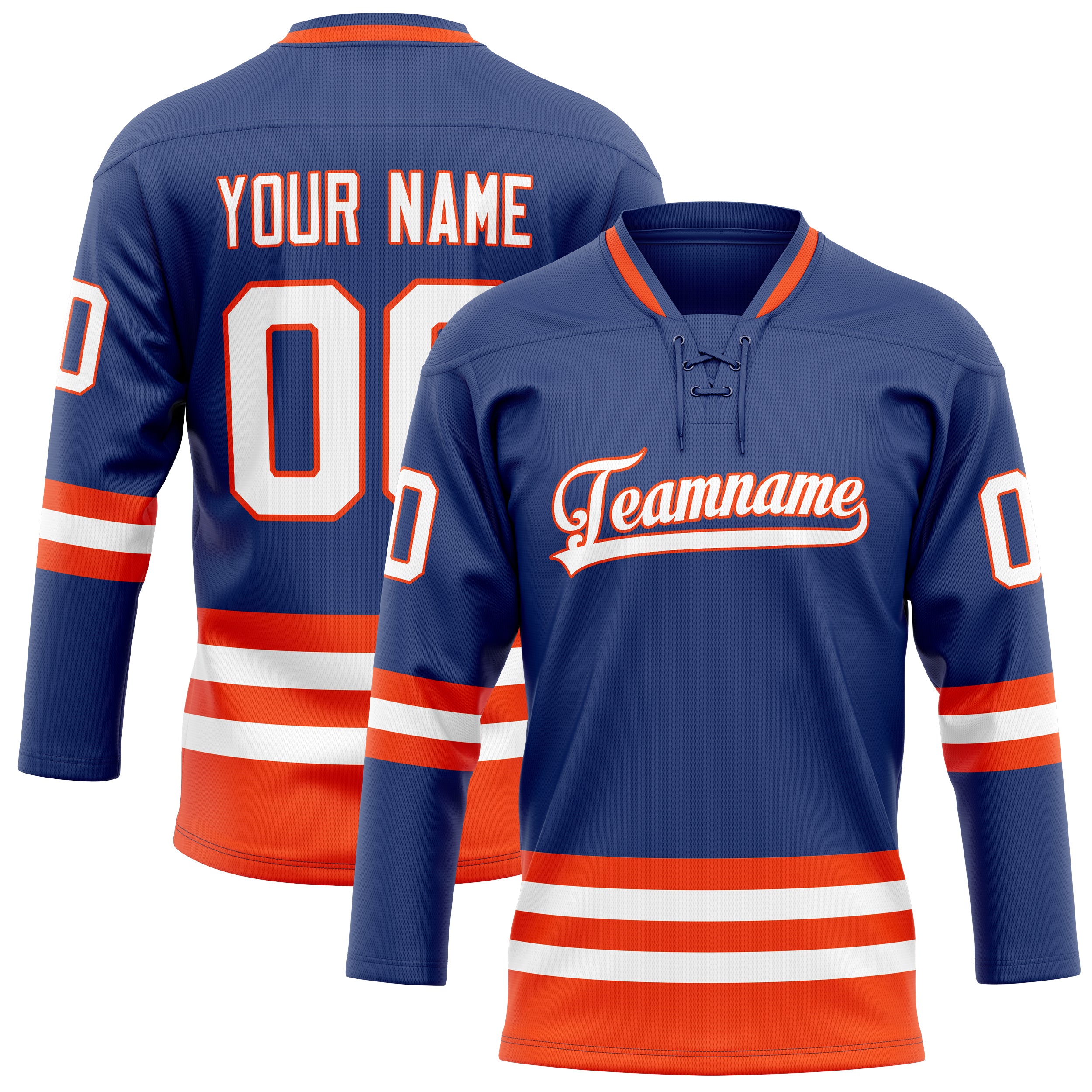 Custom Royal Orange Solid Colour Hockey Jersey