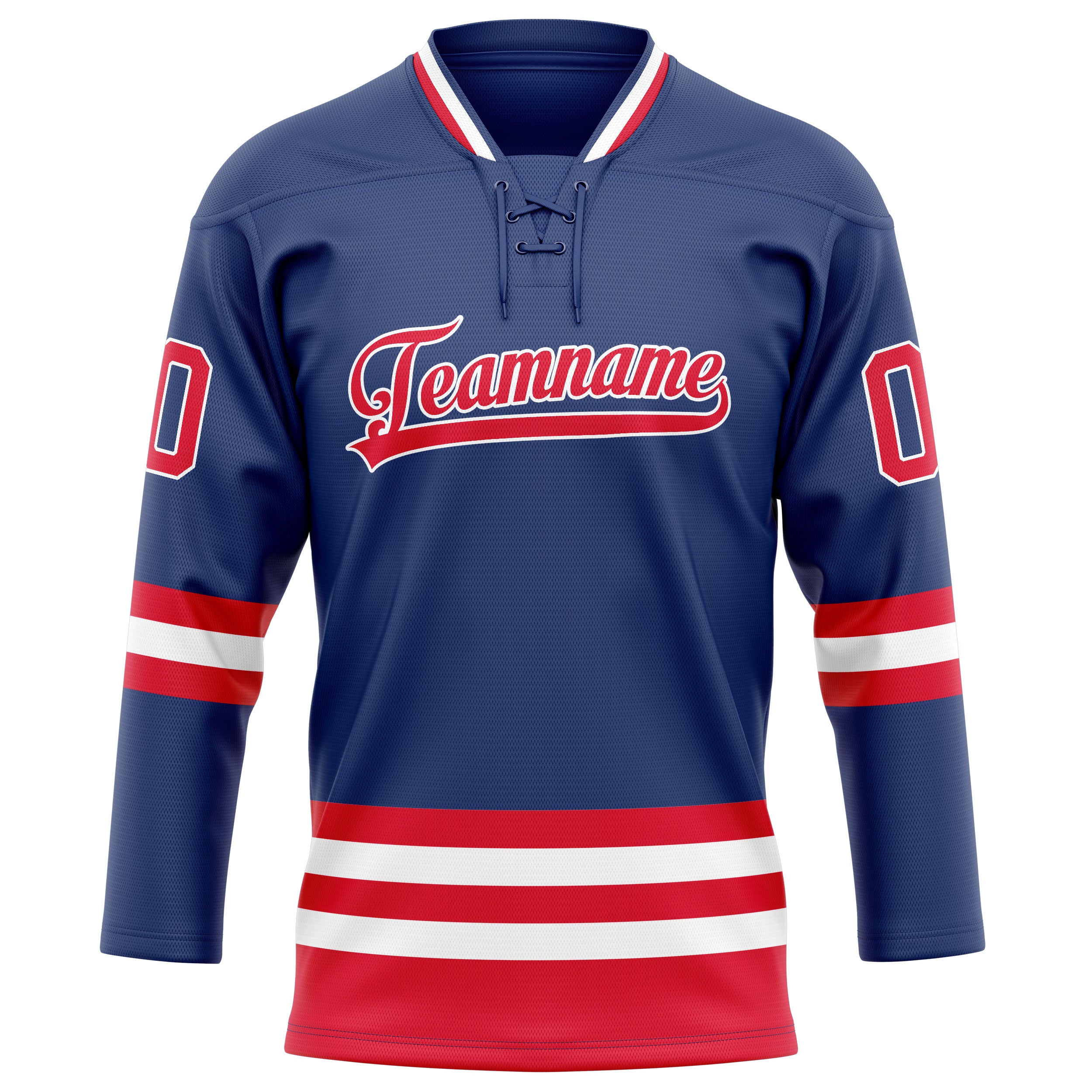 Custom Royal Red Solid Colour Hockey Jersey