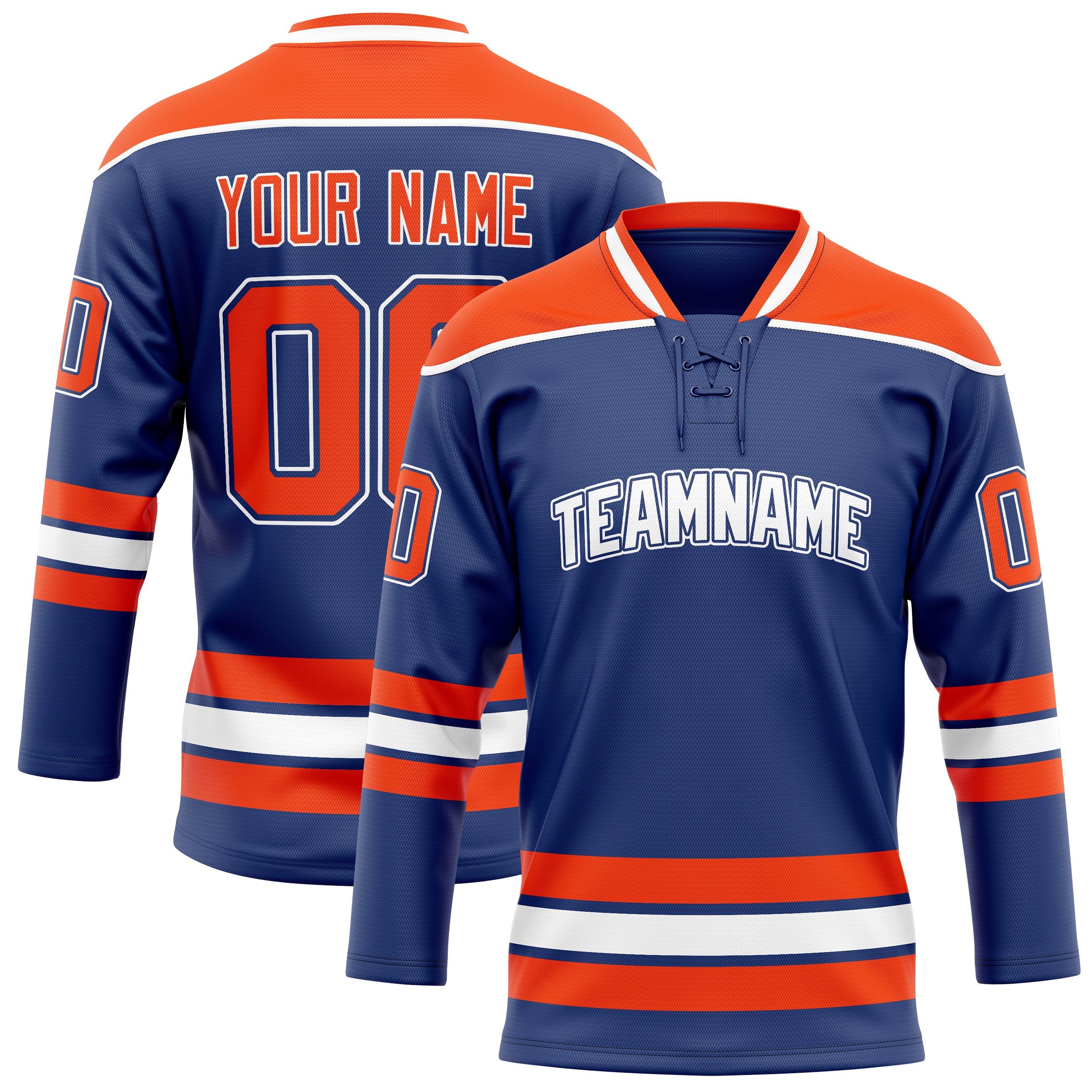 Custom Royal Orange Solid Colour Hockey Jersey