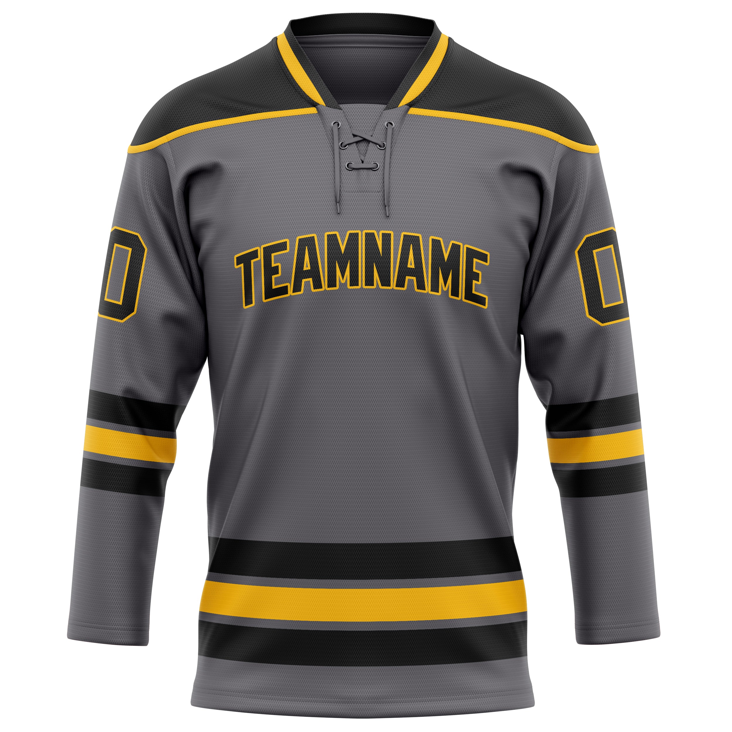 Custom Steel Gray Black Solid Colour Hockey Jersey