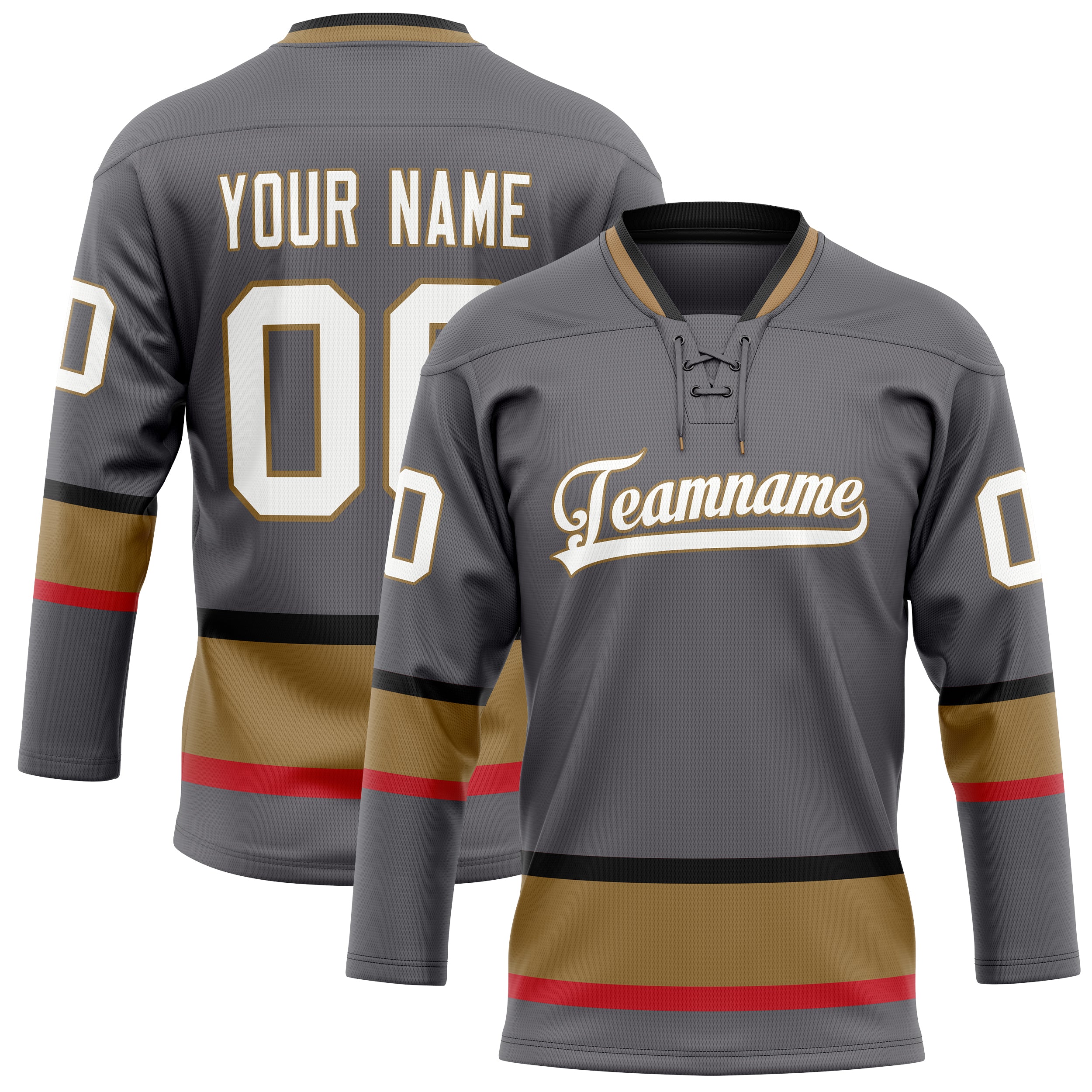 Custom Steel Gray White Solid Colour Hockey Jersey