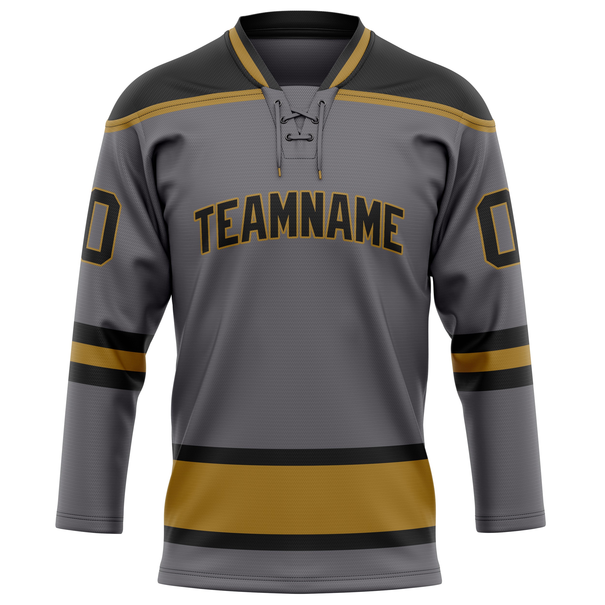 Custom Steel Gray Black Solid Colour Hockey Jersey