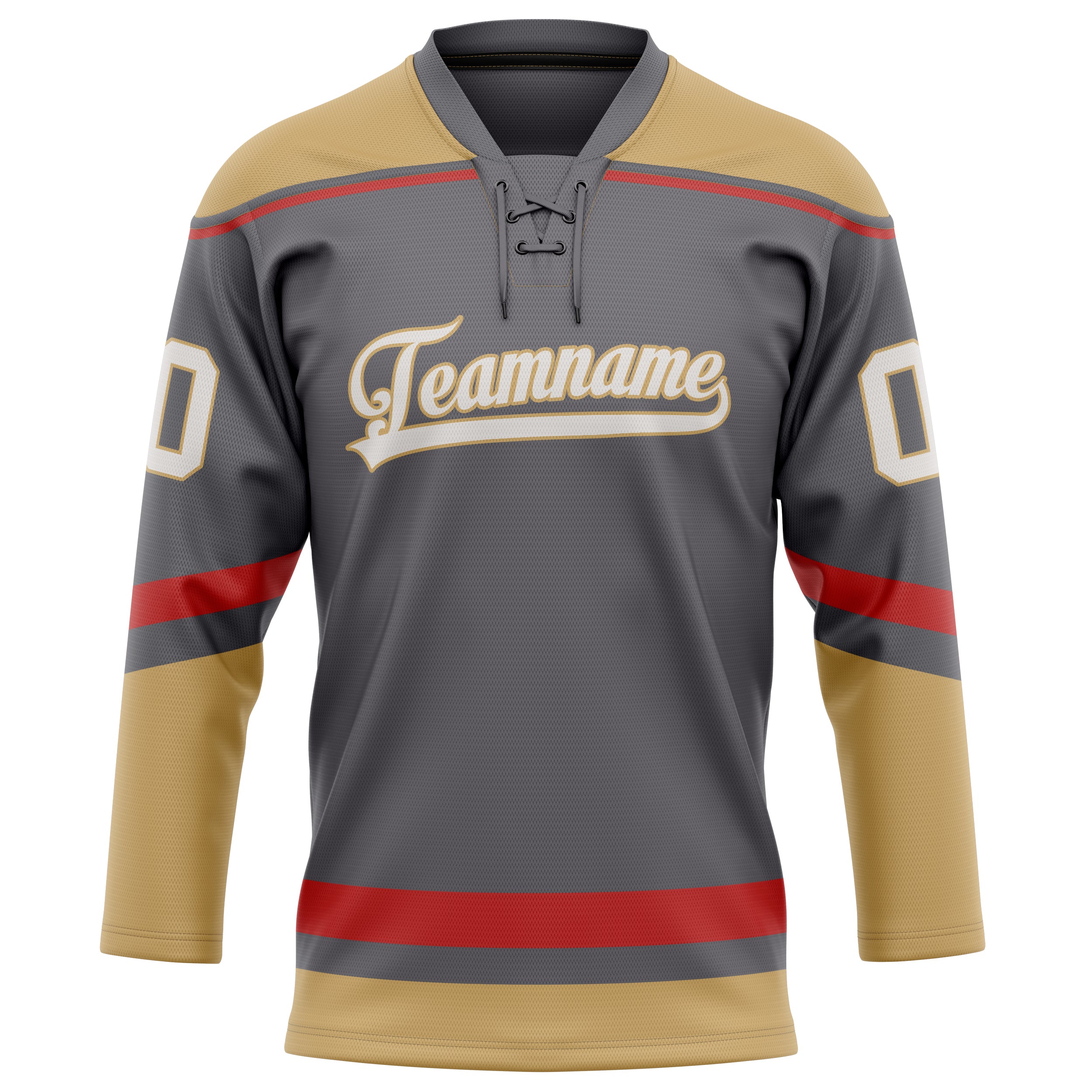 Custom Steel Gray Old Gold Solid Colour Hockey Jersey