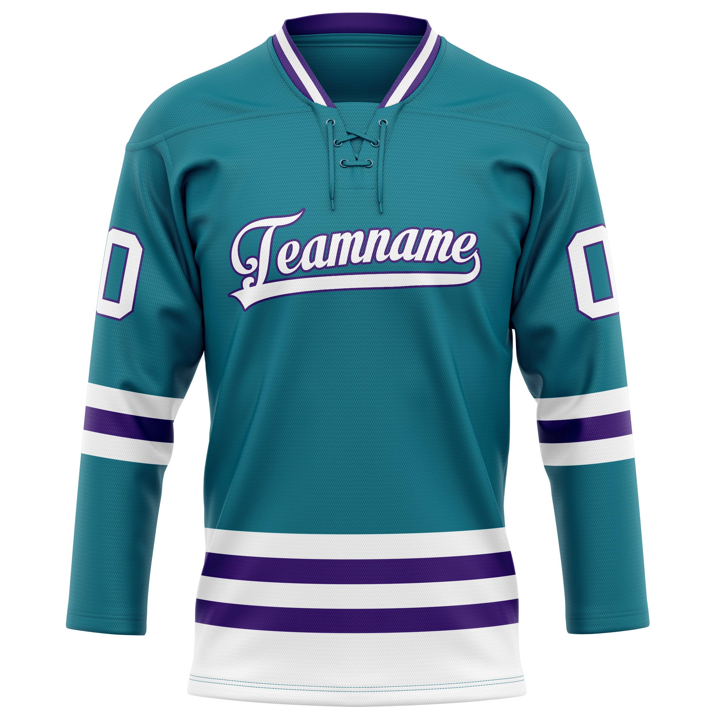 Custom Teal Purple Solid Colour Hockey Jersey