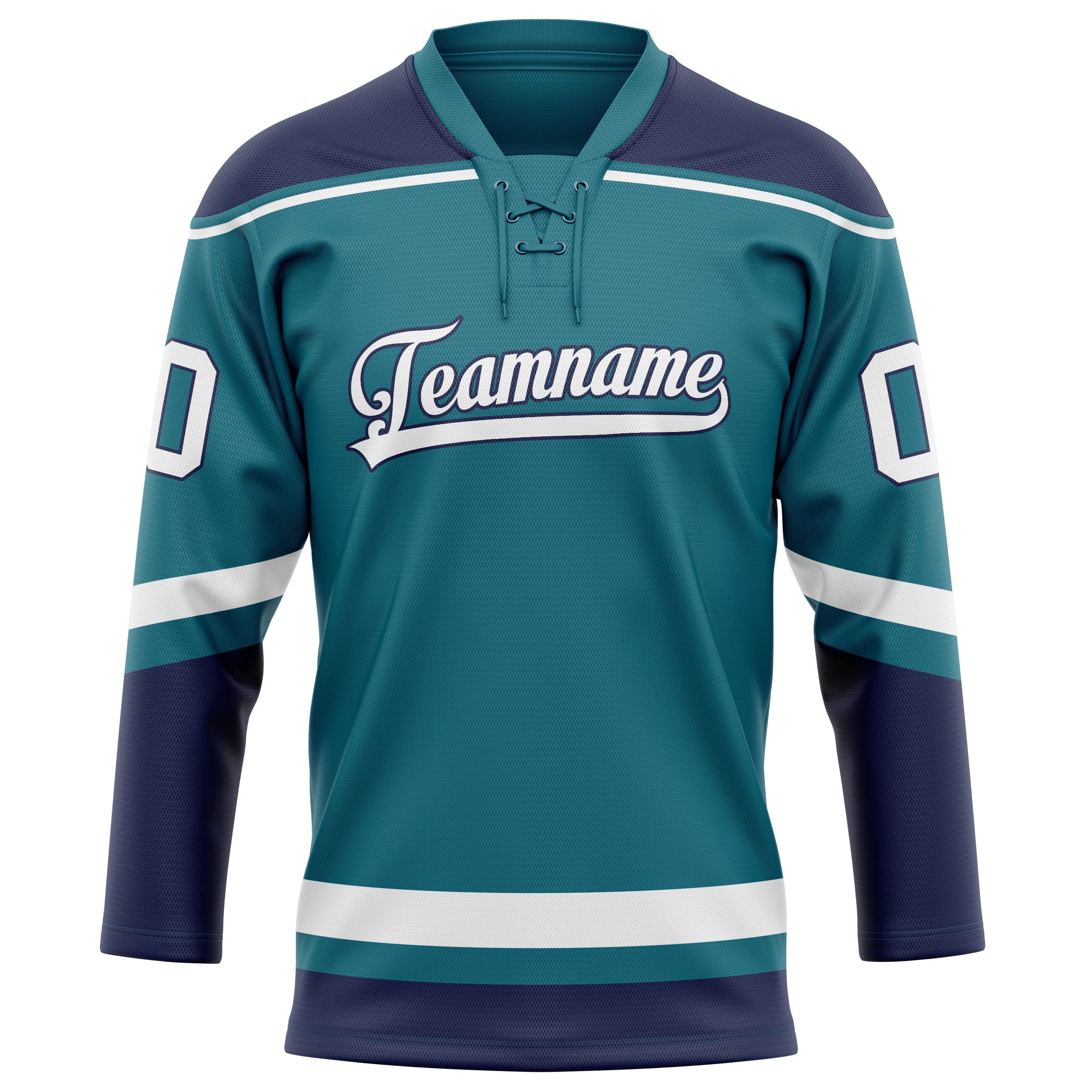 Custom Teal Navy Solid Colour Hockey Jersey