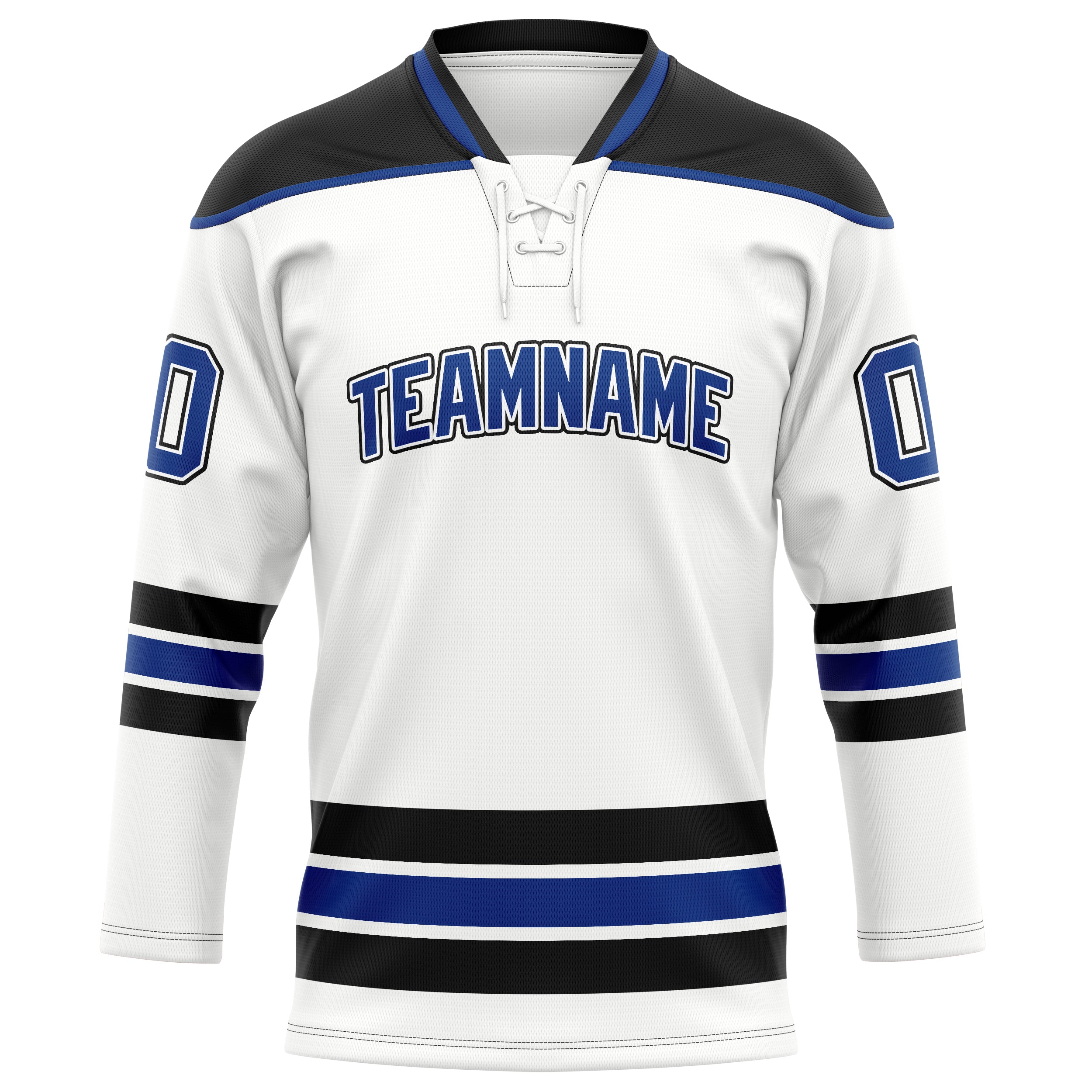 Custom White Black Solid Colour Hockey Jersey
