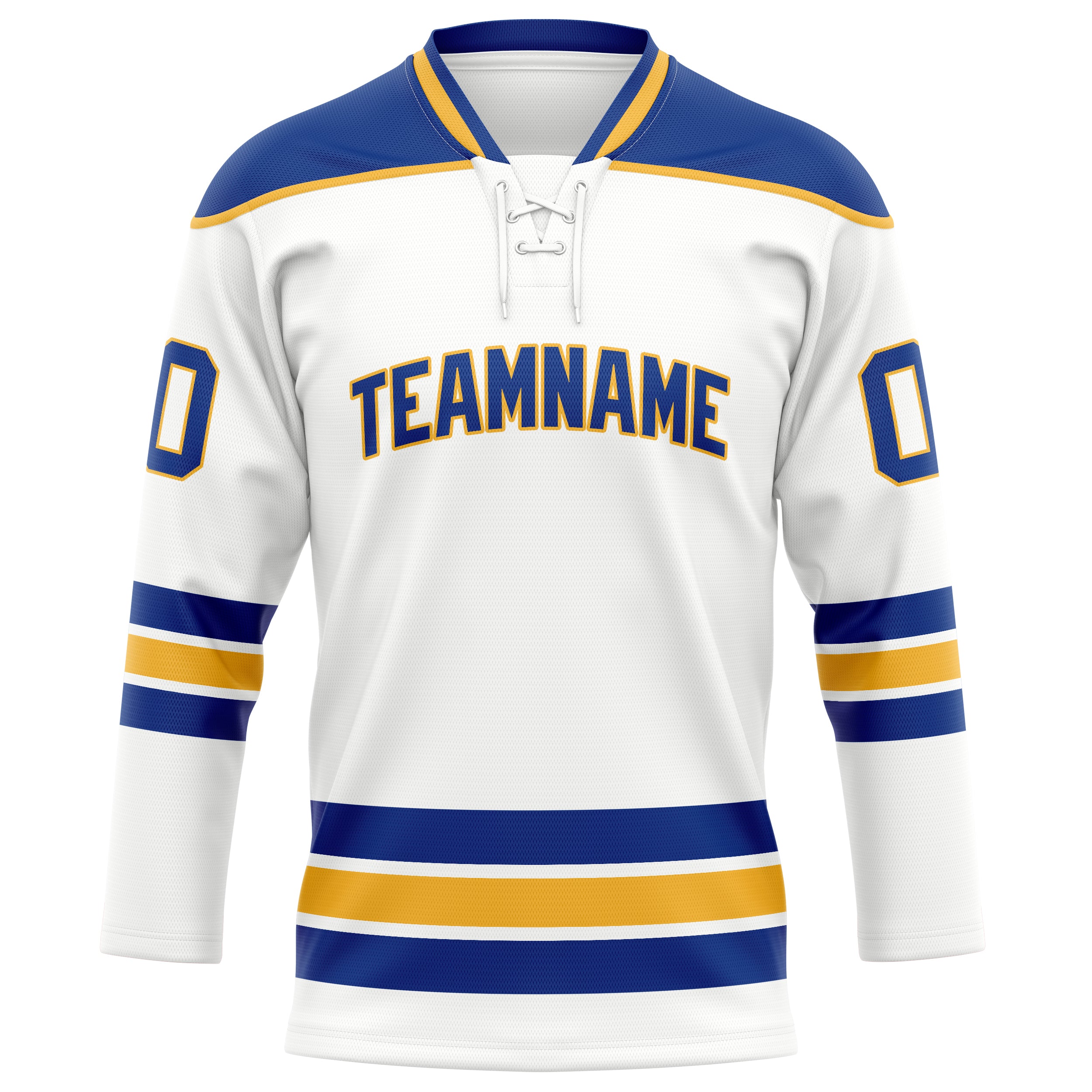 Custom White Royal Solid Colour Hockey Jersey