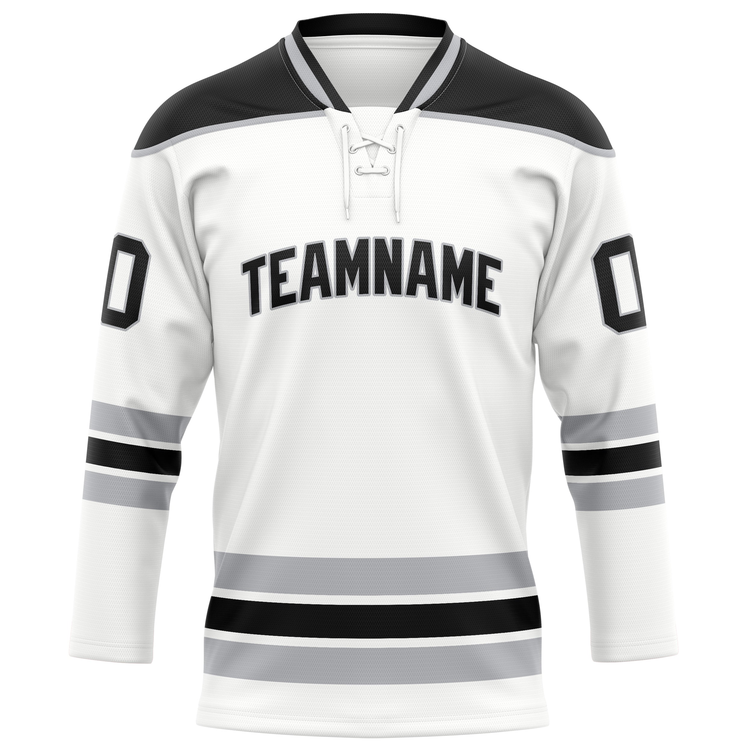 Custom White Black Solid Colour Hockey Jersey