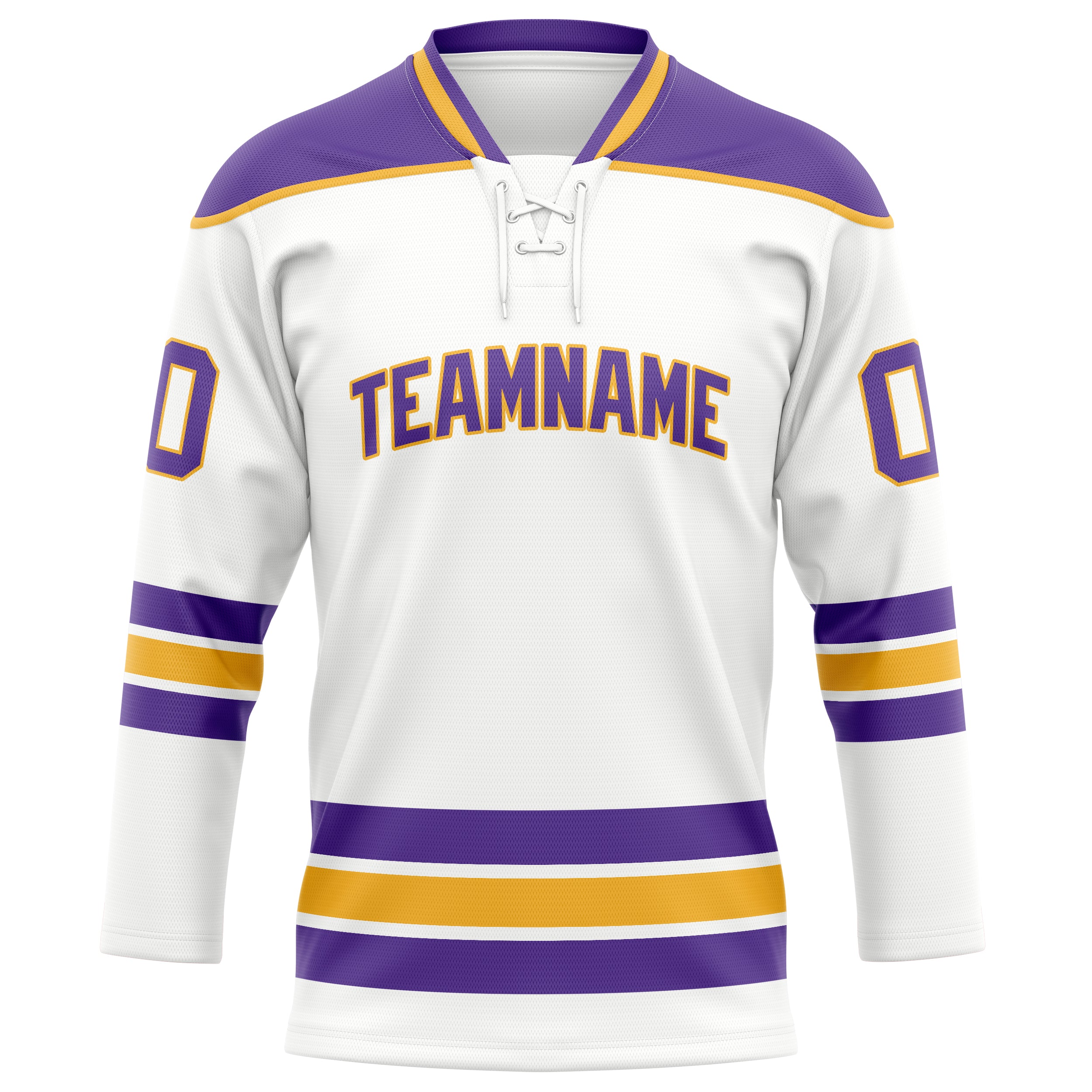 Custom White Purple Solid Colour Hockey Jersey