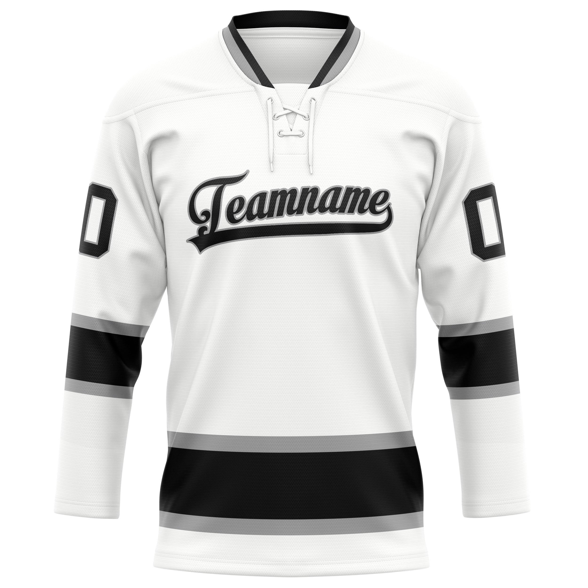 Custom White Black Solid Colour Hockey Jersey