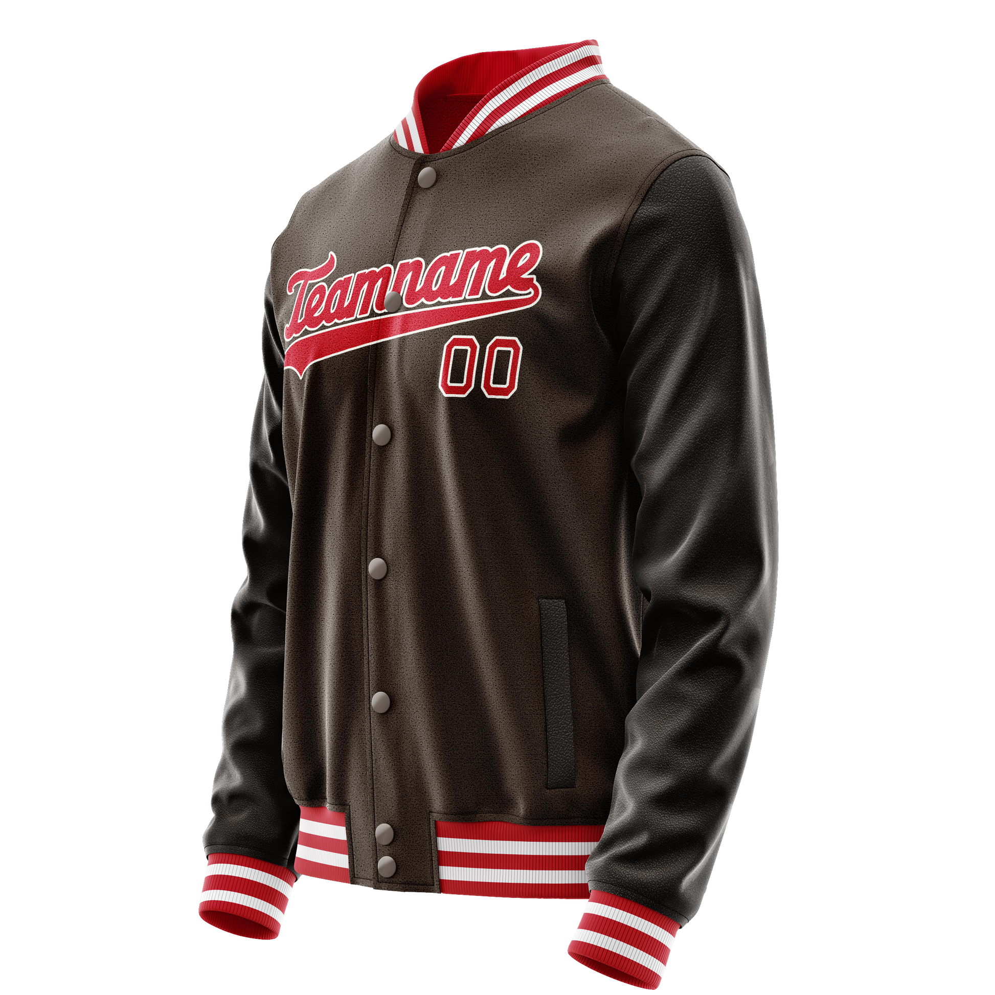 Custom Brown Orange Solid Color Varsity Letterman Jacket JA02240617XF083