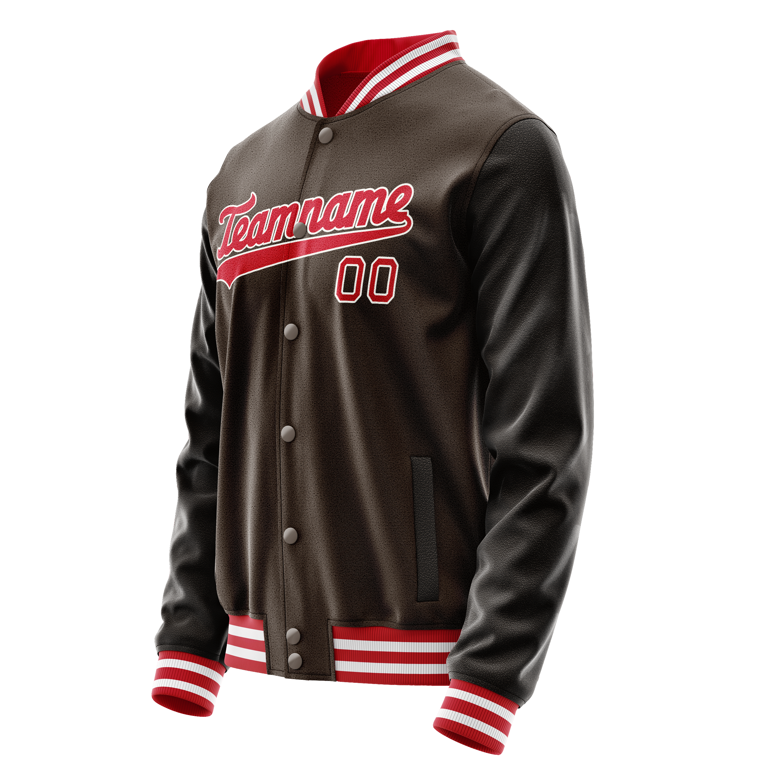 Custom Brown Orange Solid Color Varsity Letterman Jacket JA02240617XF083