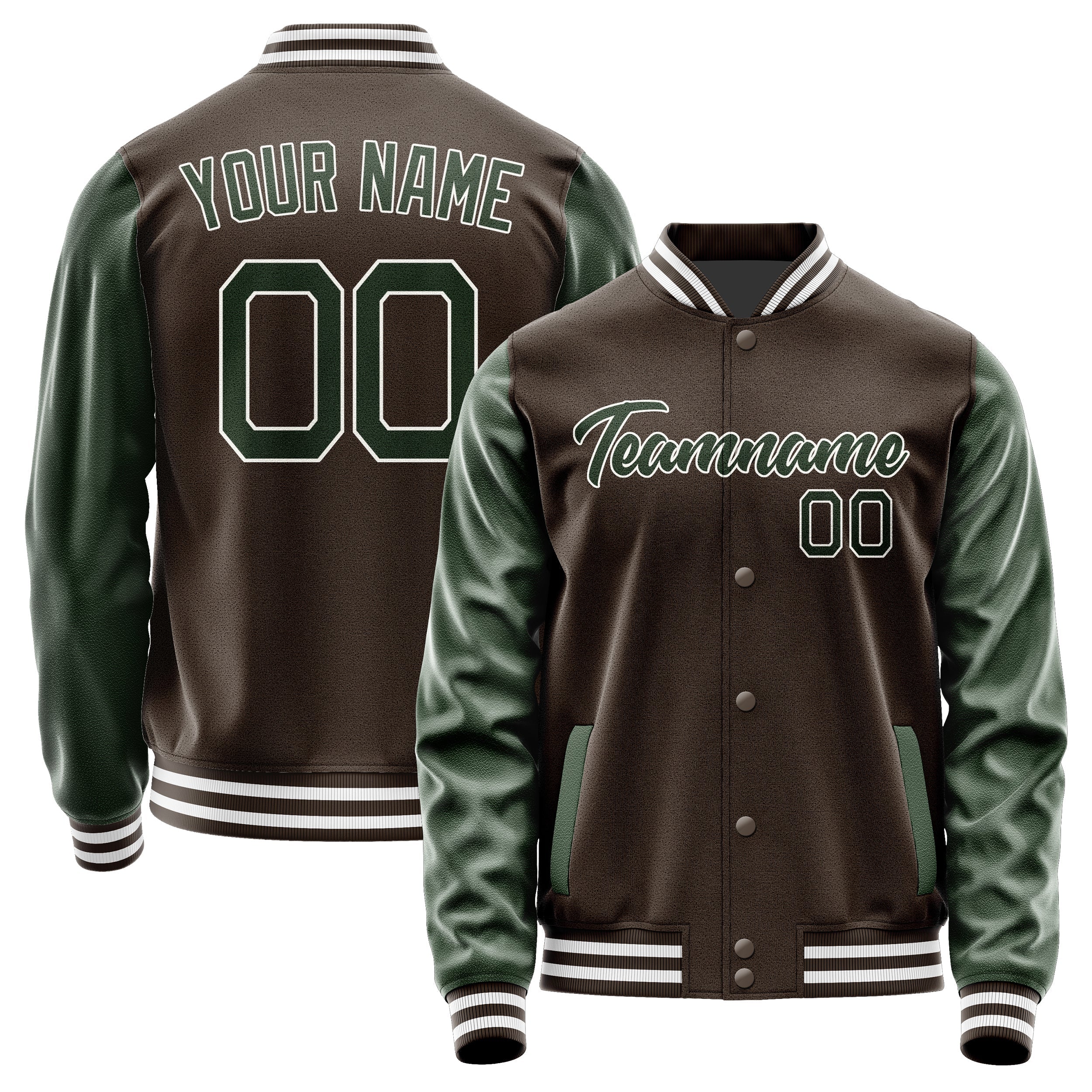 Custom Brown Dark Green Jacket JA0101060118B21806