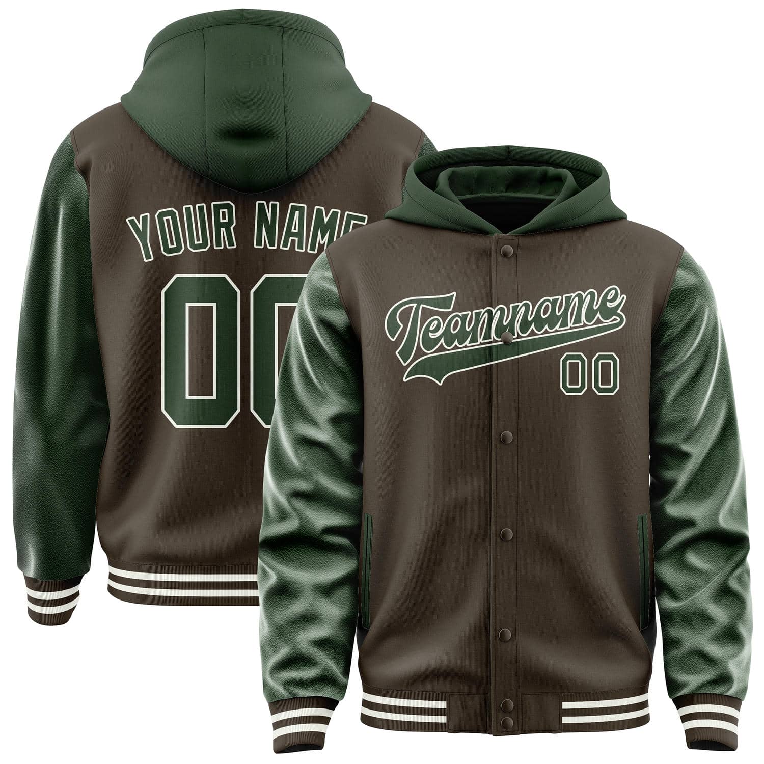Custom Brown Dark Green Jacket