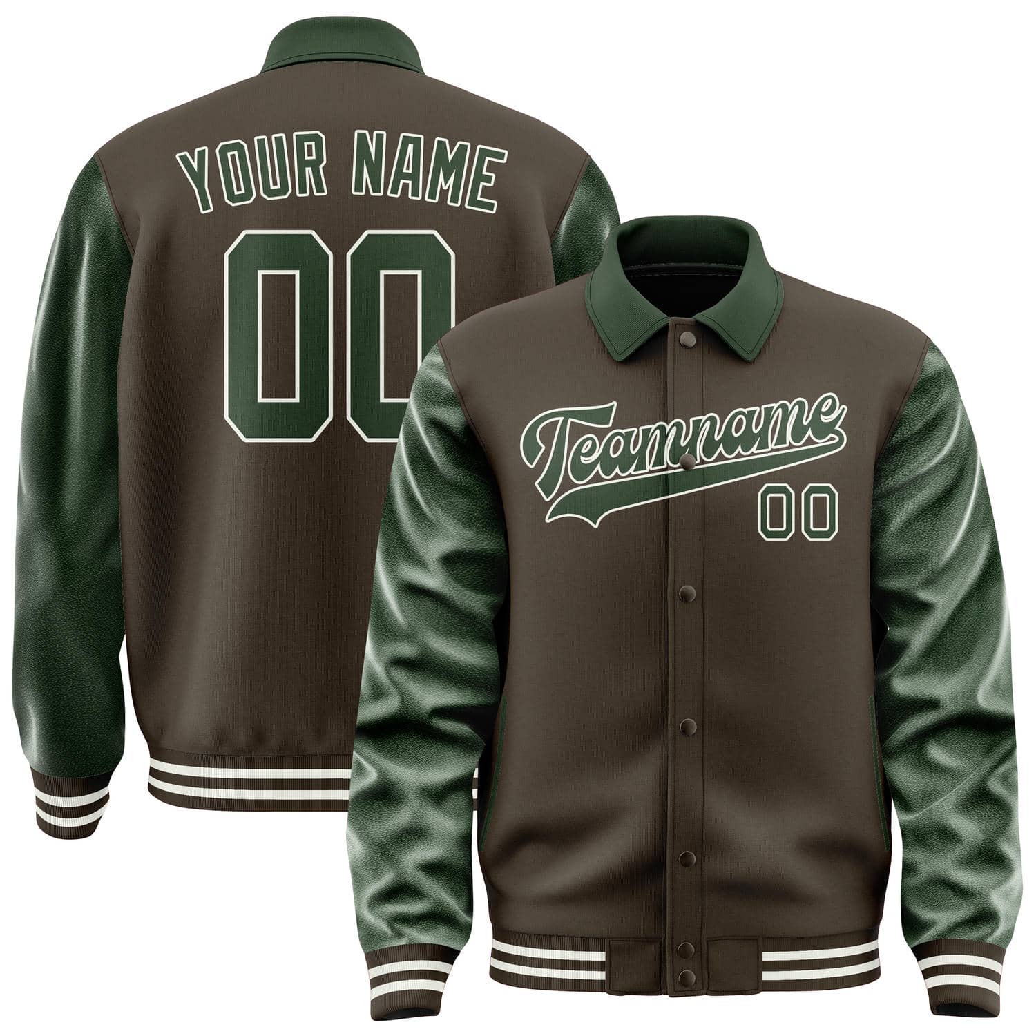 Custom Brown Dark Green Jacket