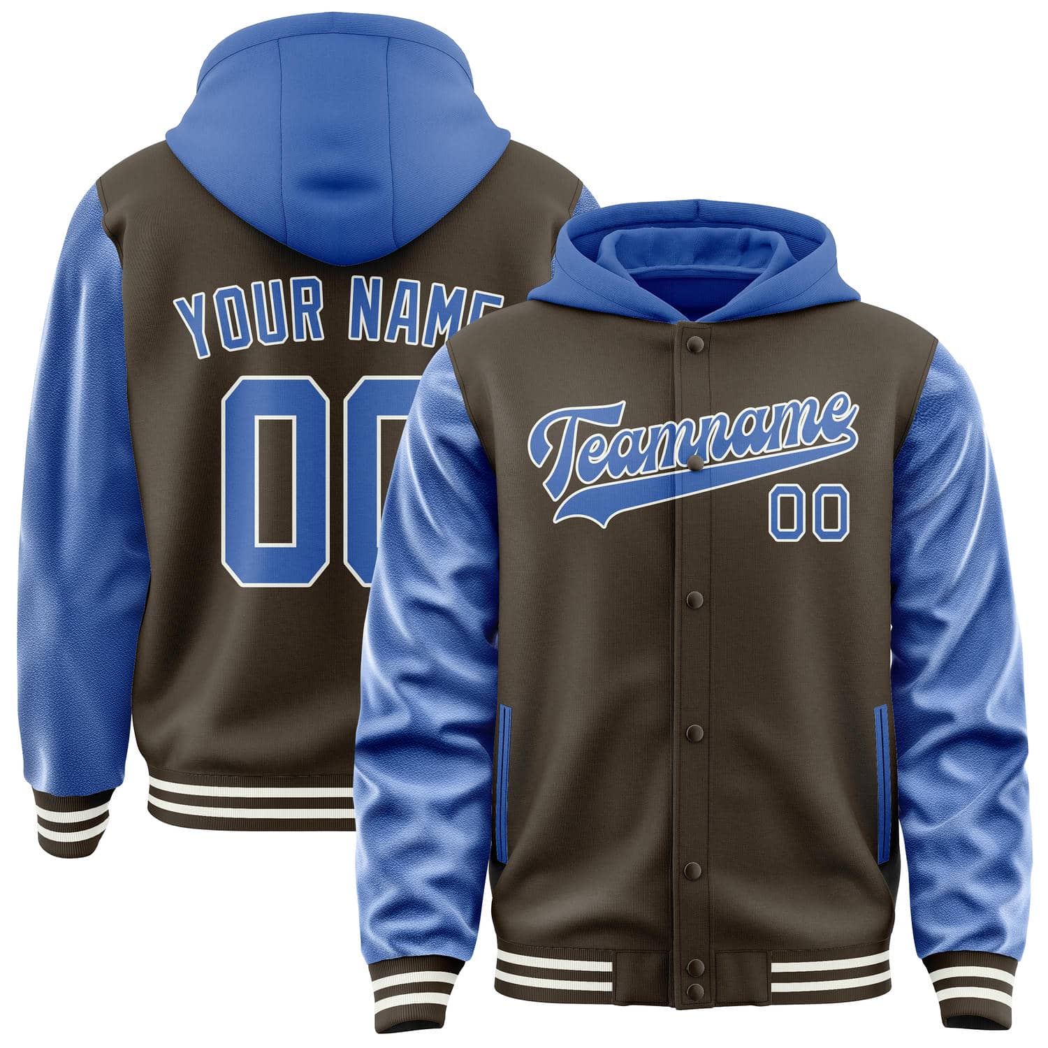 Custom Brown Sky Blue Jacket