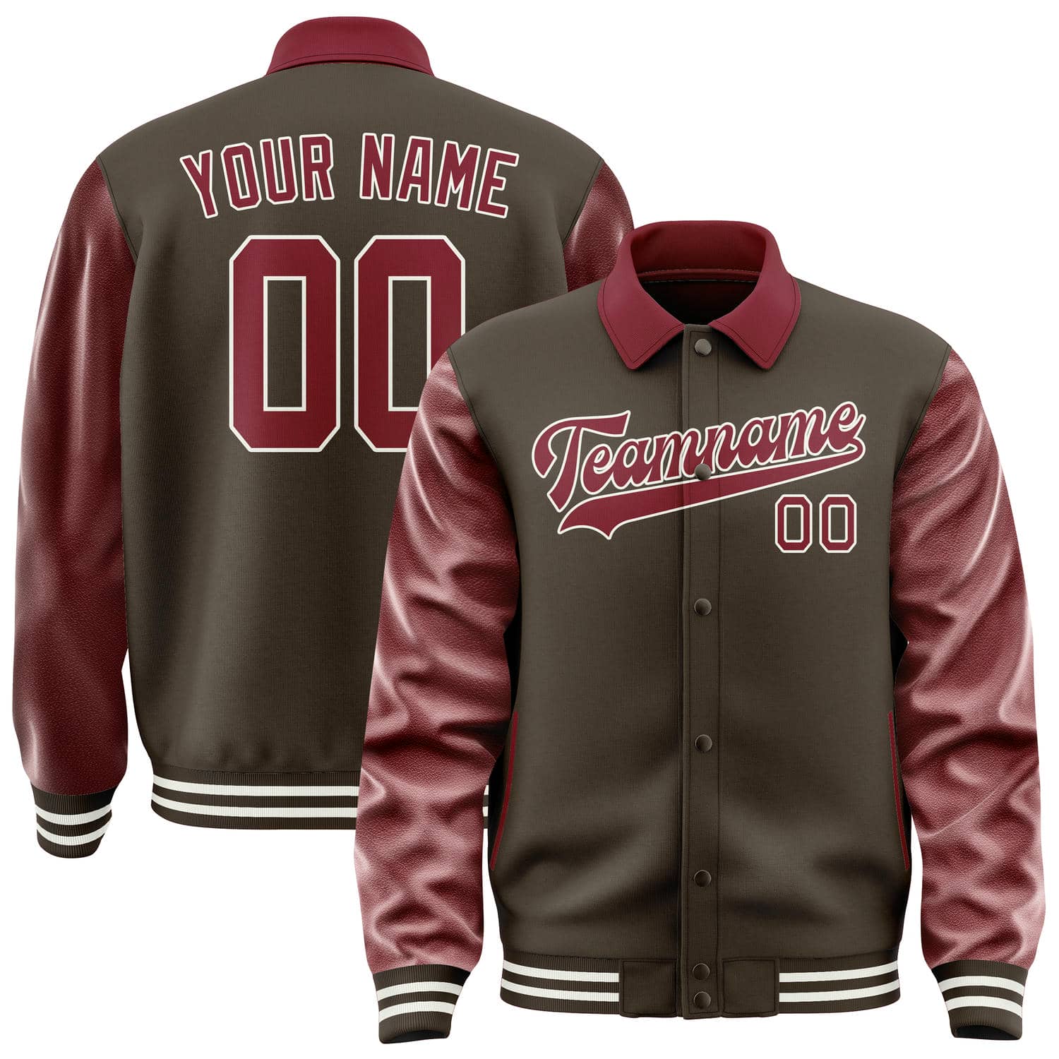 Custom Brown Crimson Red Jacket