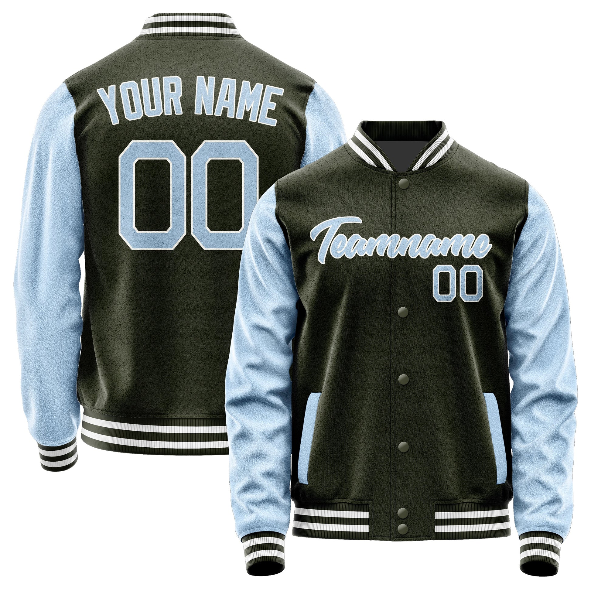 Custom Olive Light Blue Jacket JA0202080218B21808
