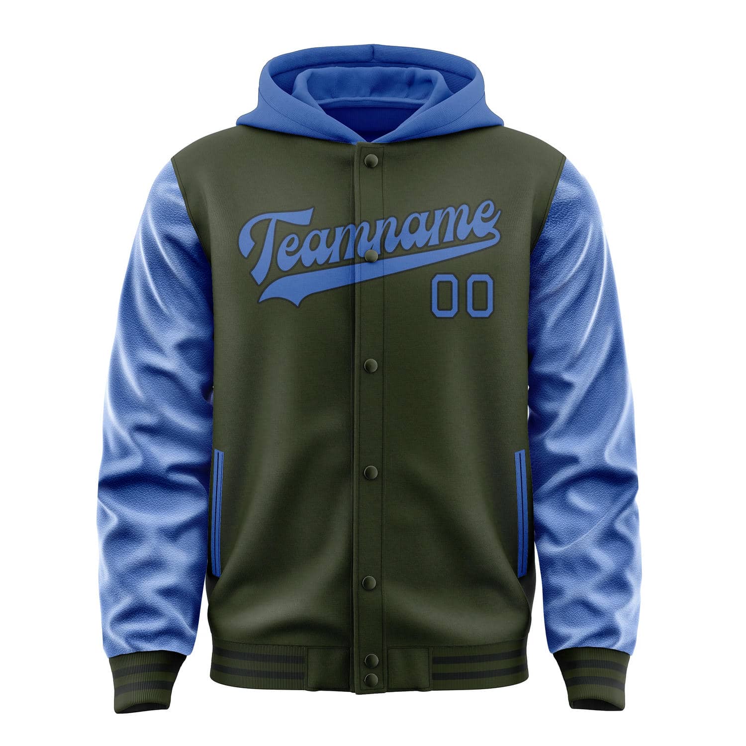 Custom Olive Sky Blue Jacket