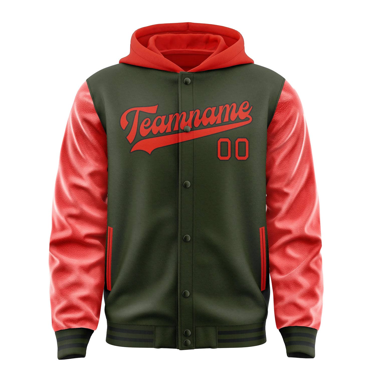 Custom Olive Orange Red Jacket