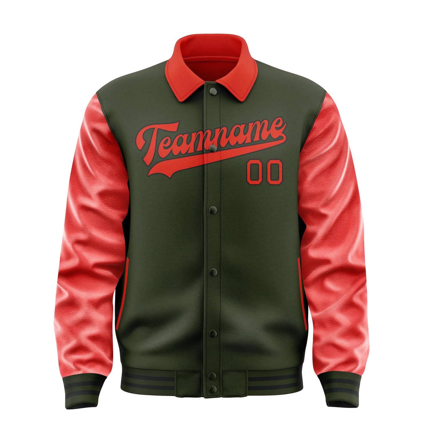 Custom Olive Orange Red Jacket