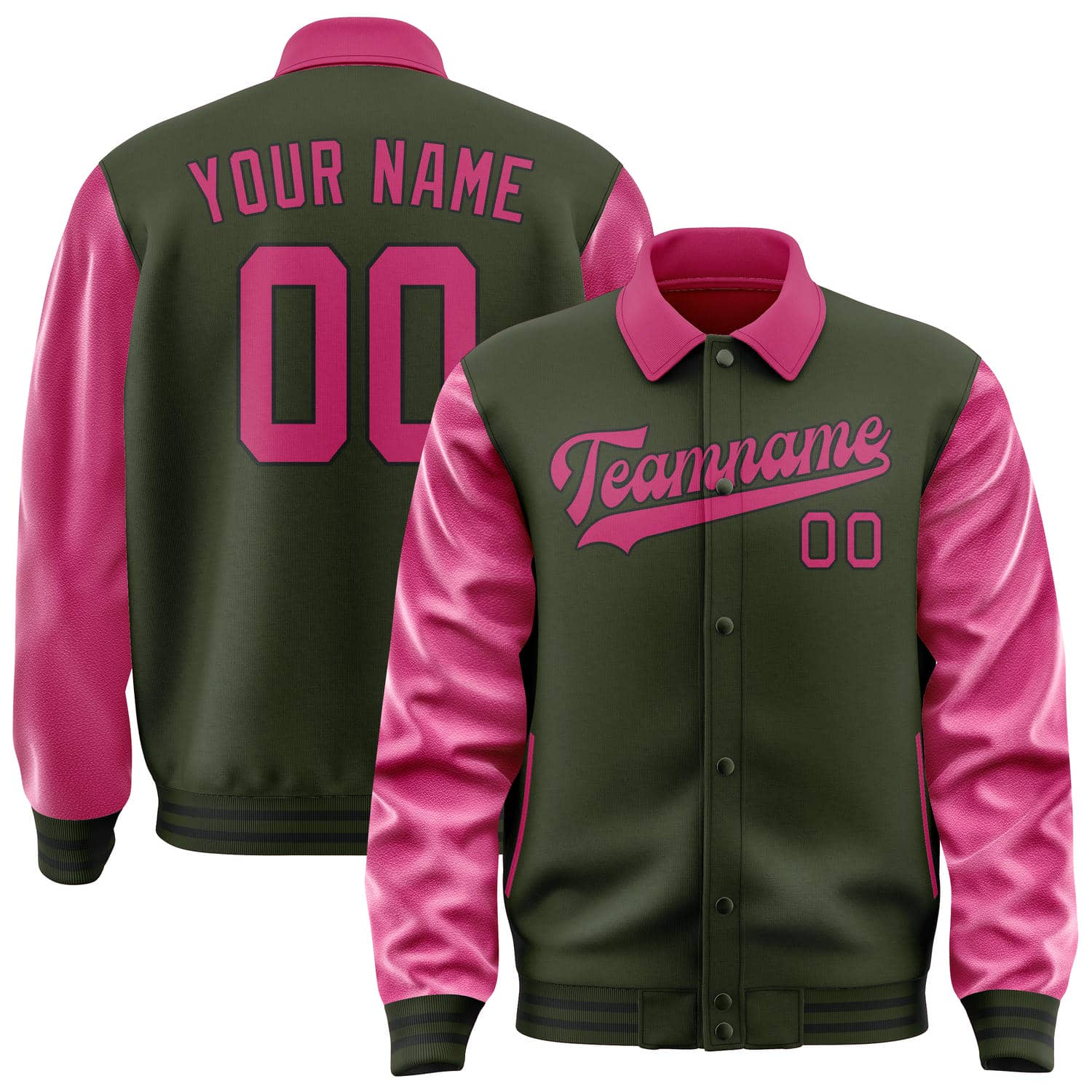 Custom Olive Pink Jacket