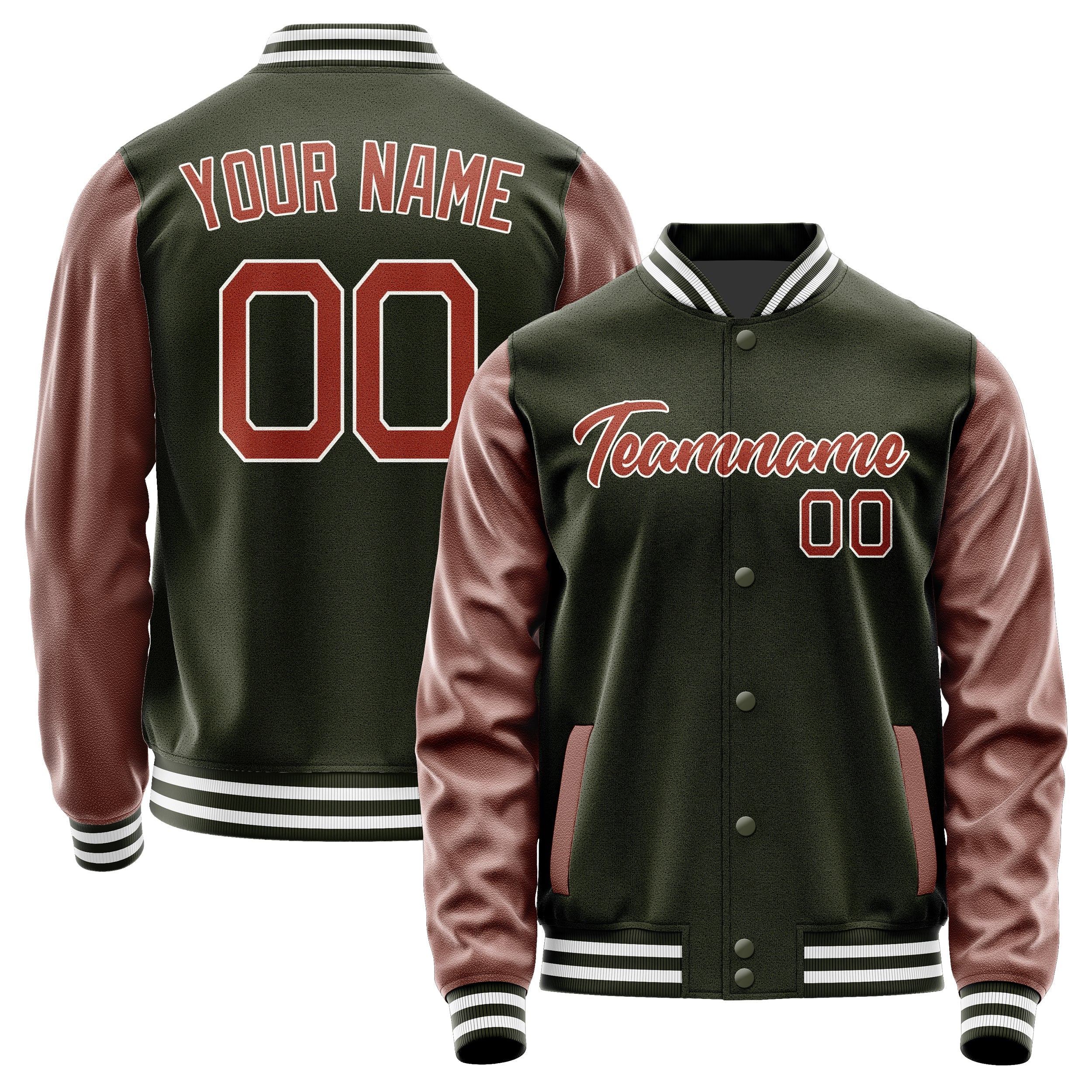 Custom Olive Coral Red Jacket JA0202160218B21816