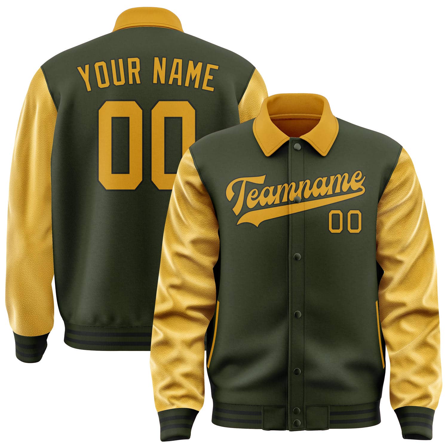 Custom Olive Yellow Jacket
