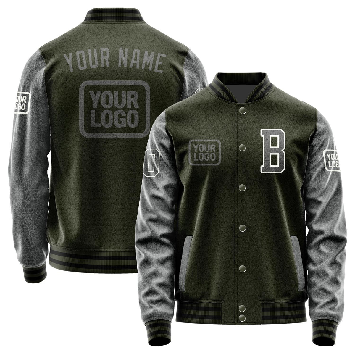 Custom Olive Dark Grey Jacket JA020220021718202018
