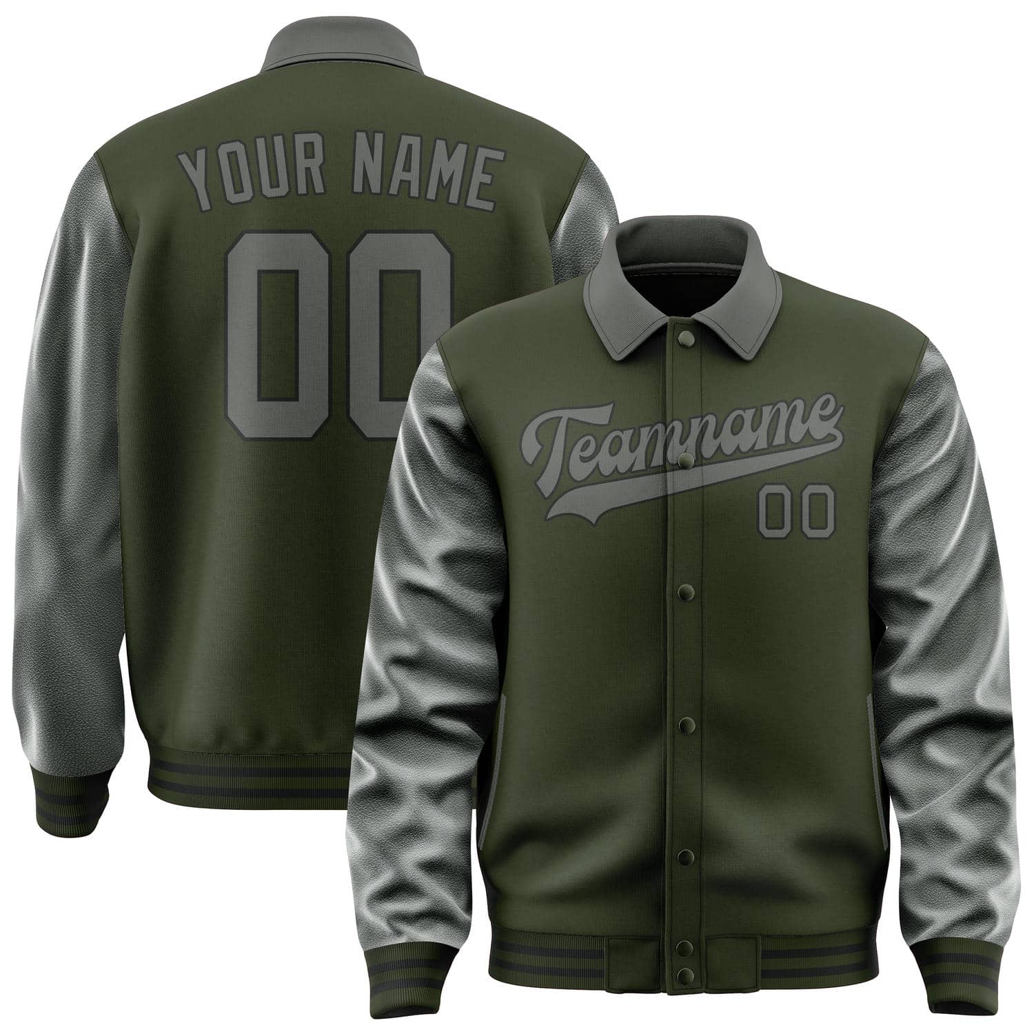 Custom Olive Dark Grey Jacket