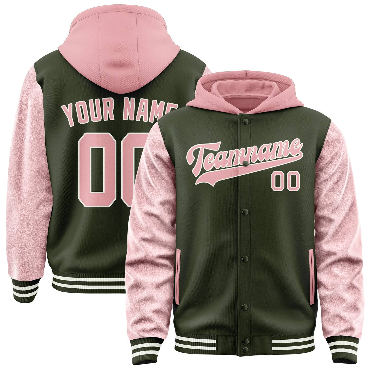 Custom Olive Light Pink Jacket