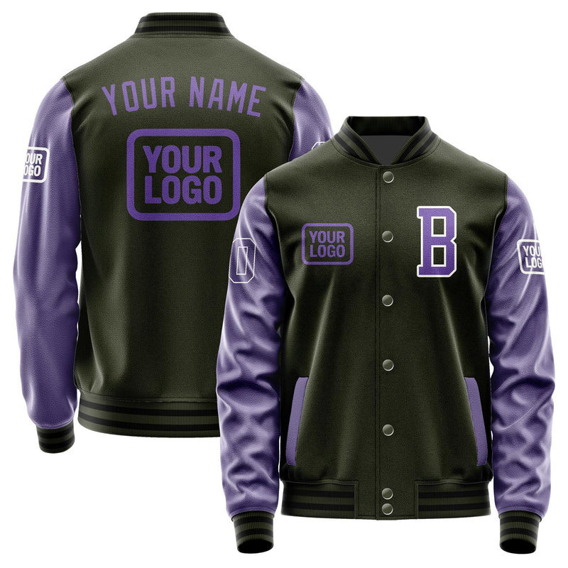 Custom Olive Light Purple Jacket JA020223021718232318