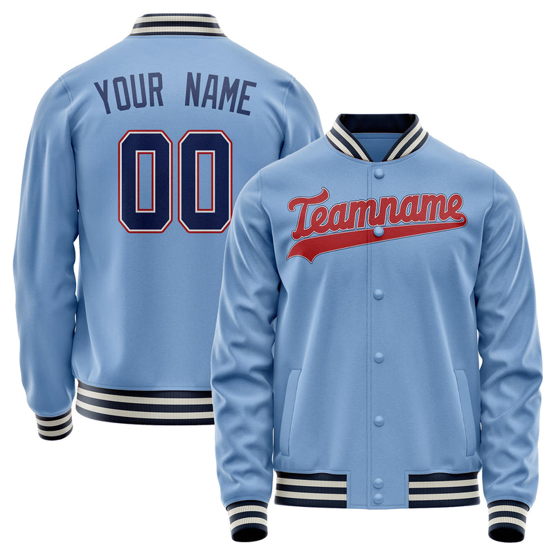 Custom Light-Blue Royal Solid Color Varsity Letterman Jacket JA02240617JC248