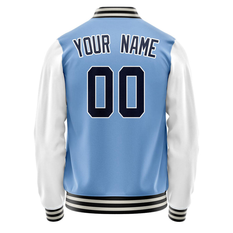 Custom Light-Blue Navy Solid Color Varsity Letterman Jacket JA02240617JC249