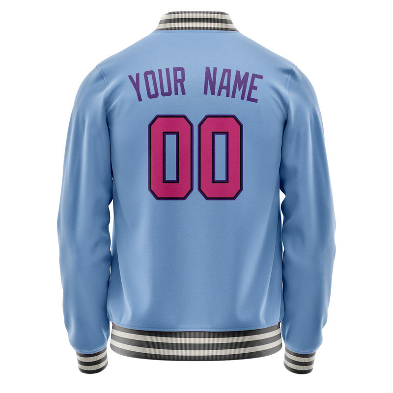 Custom Light-Blue Purple Solid Color Varsity Letterman Jacket JA02240617JC265