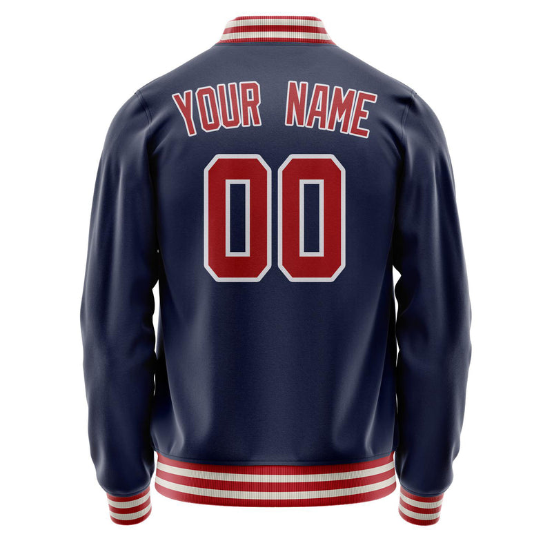 Custom Navy Red Solid Color Varsity Letterman Jacket JA02240617KZ295